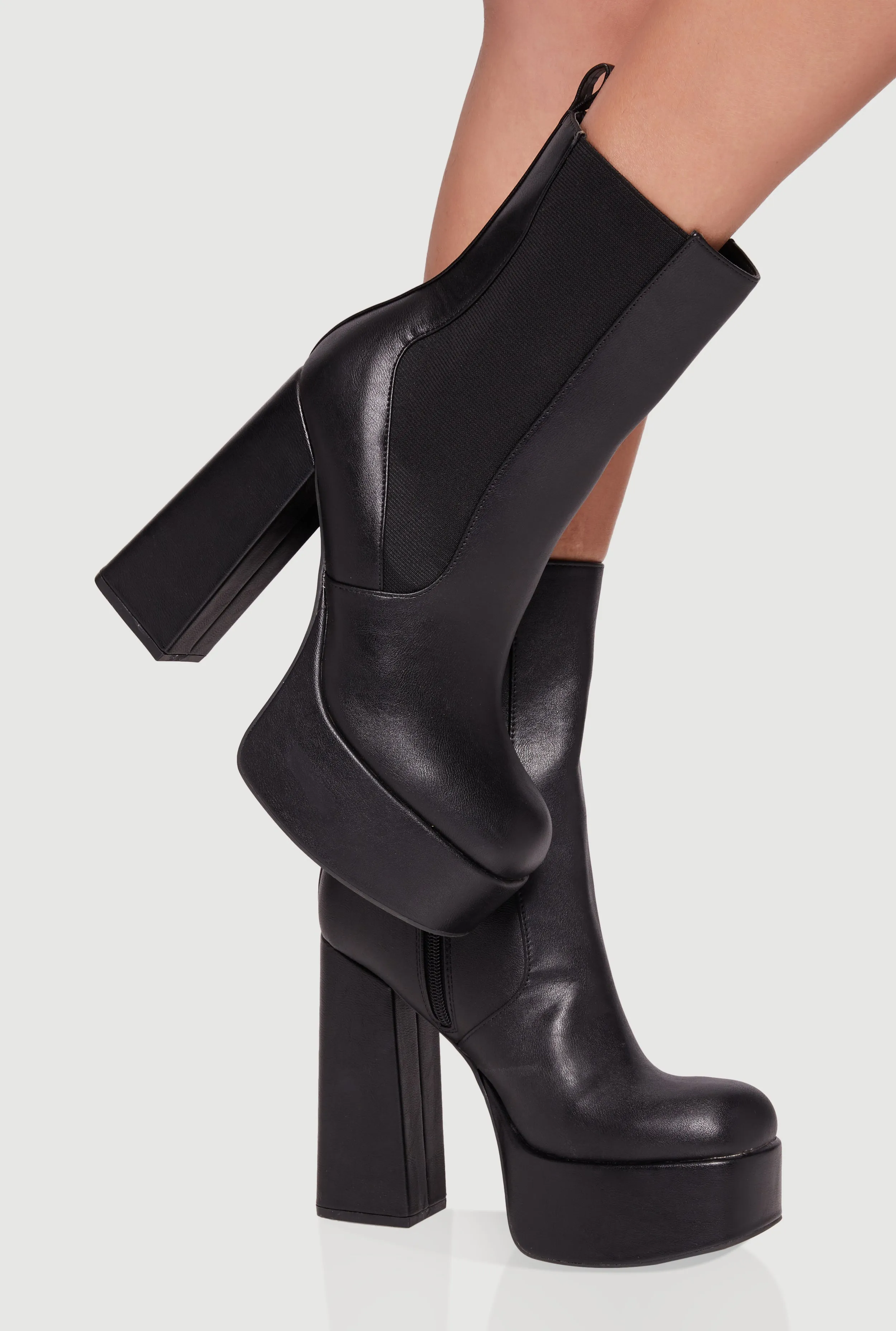 Ultra High Heel Platform Chelsea Boots sold by Rainbow