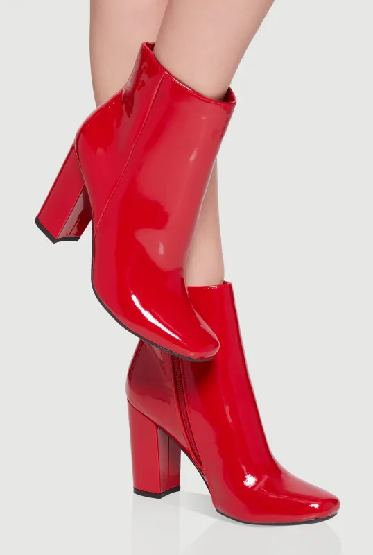 Trendy Block Heel Square Toe Booties sold by Rainbow