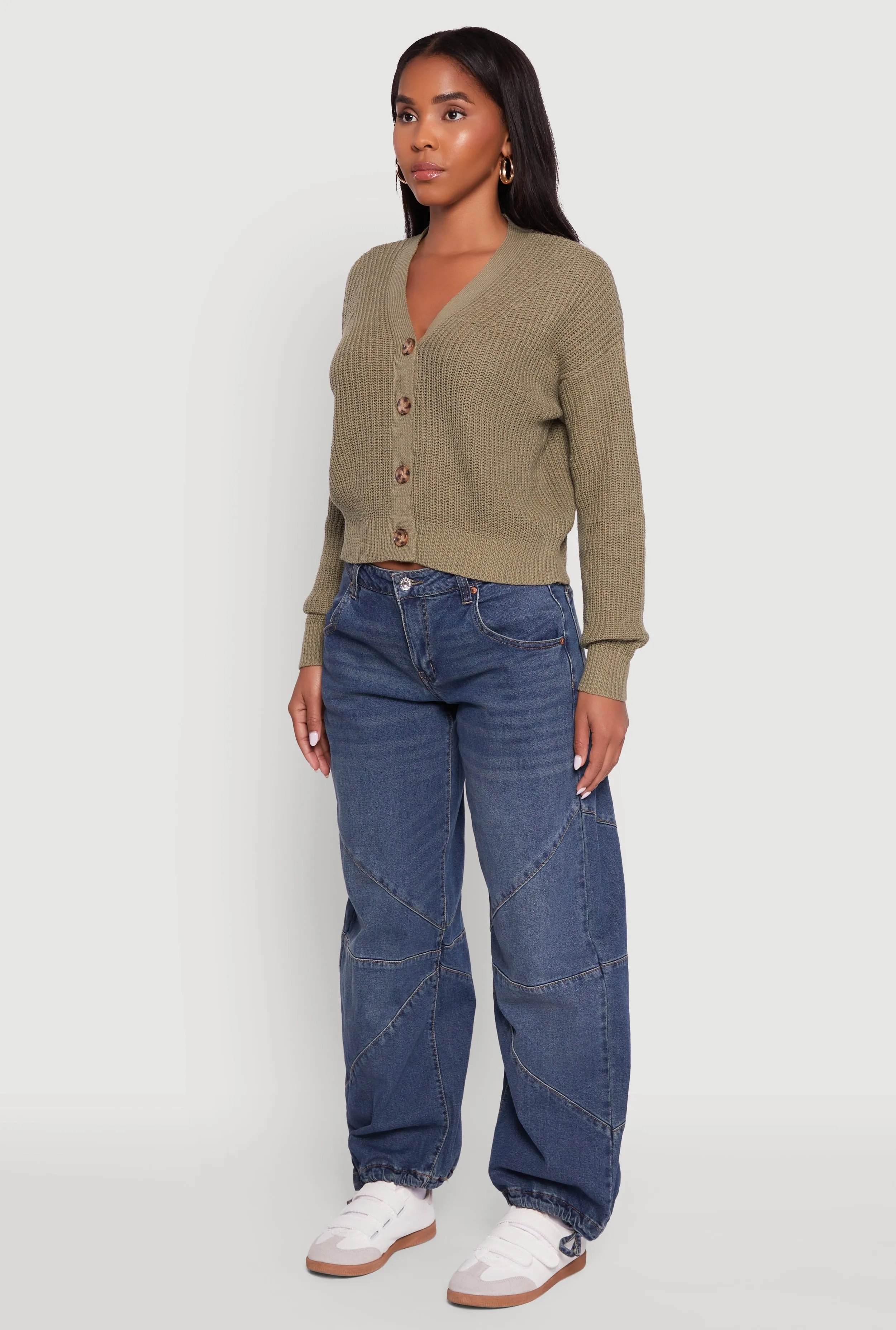 Classic Fit V-Neck Button Front Cardigan sold by Rainbow product image thumbnail 5