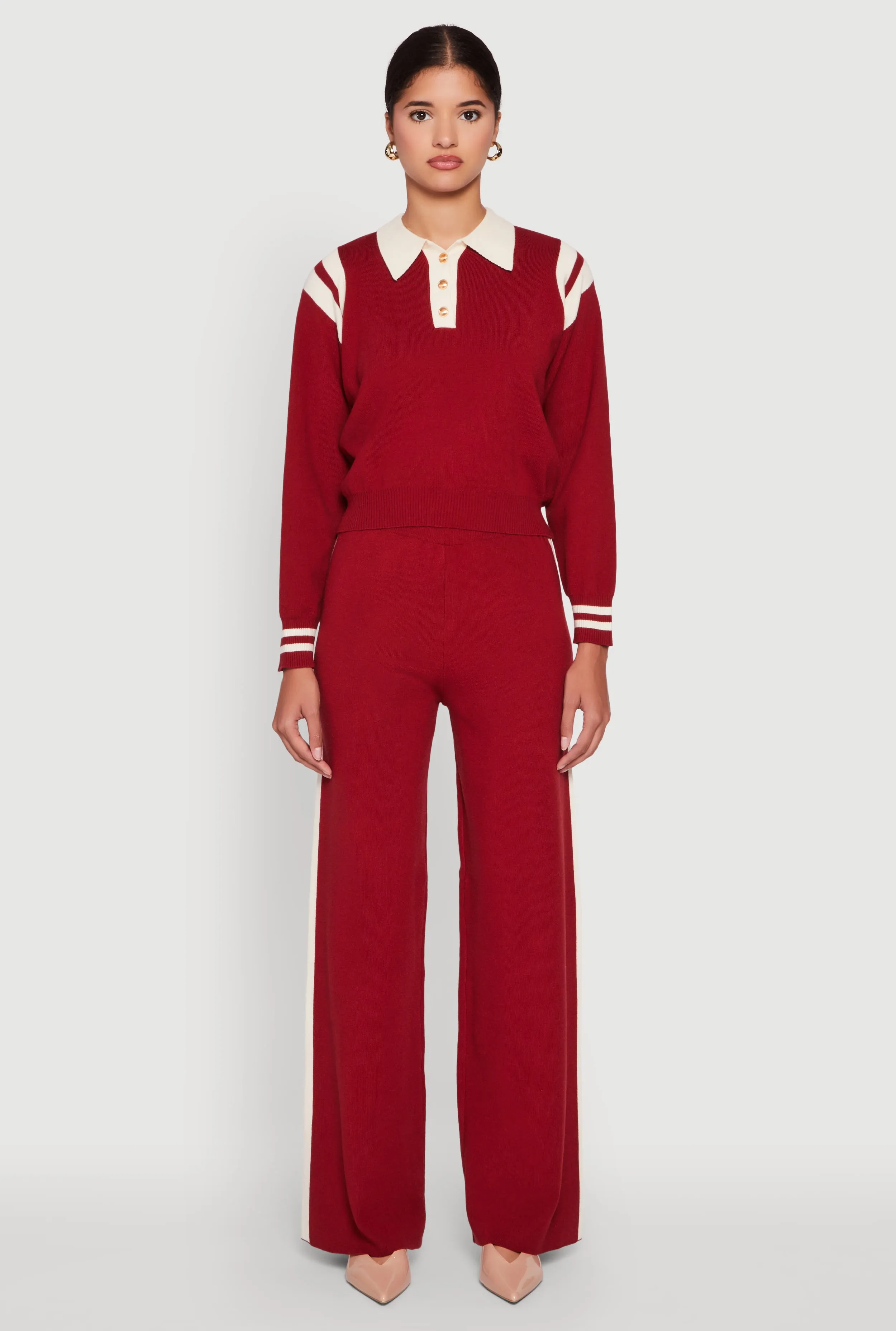 Side Stripe Pull On Wide Leg Pants sold by Rainbow product image thumbnail 2