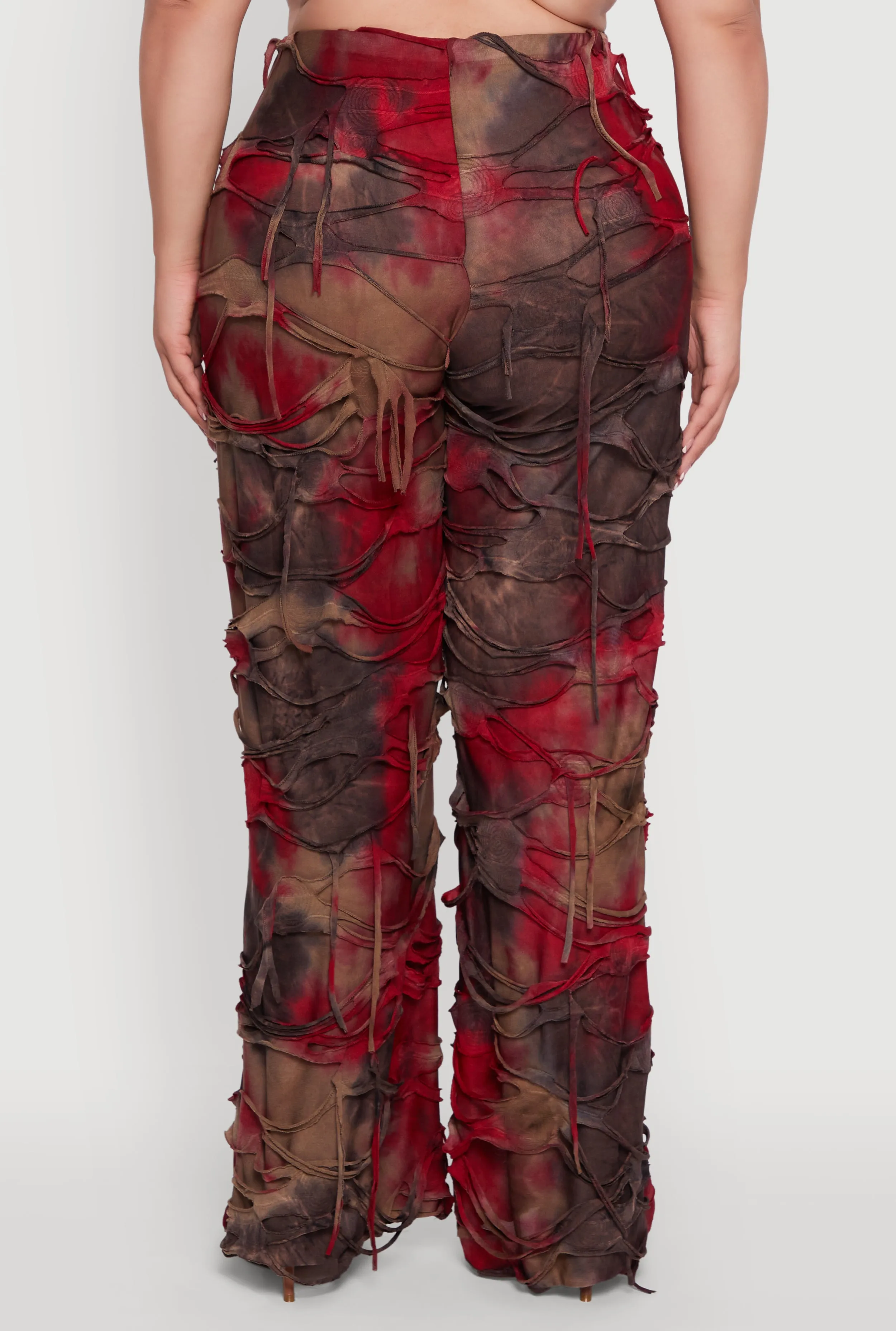 Plus Size Tie Dye Slashed Flare Pants sold by Rainbow product image thumbnail 5
