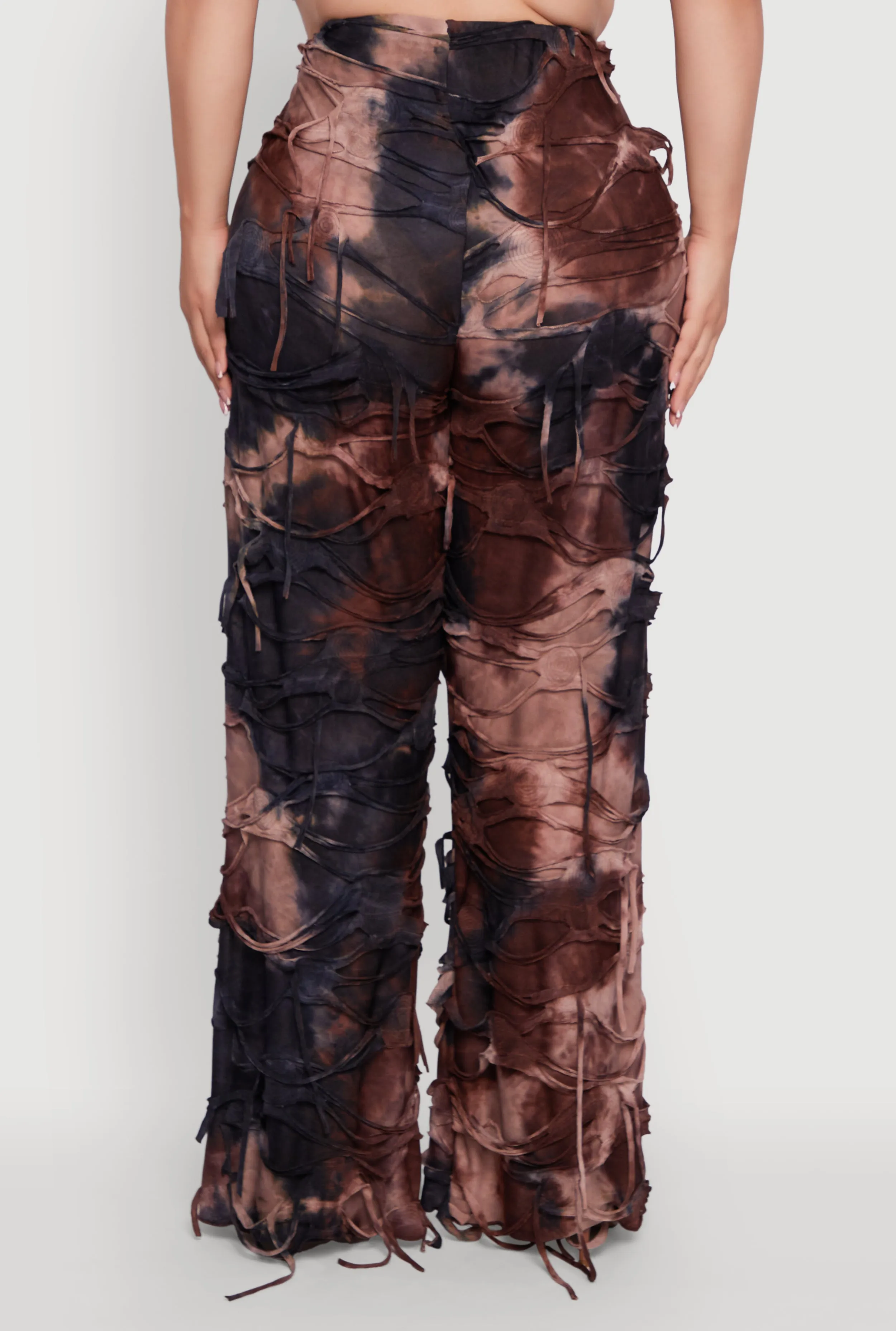 Plus Size Tie Dye Slashed Flare Pants sold by Rainbow product image thumbnail 5