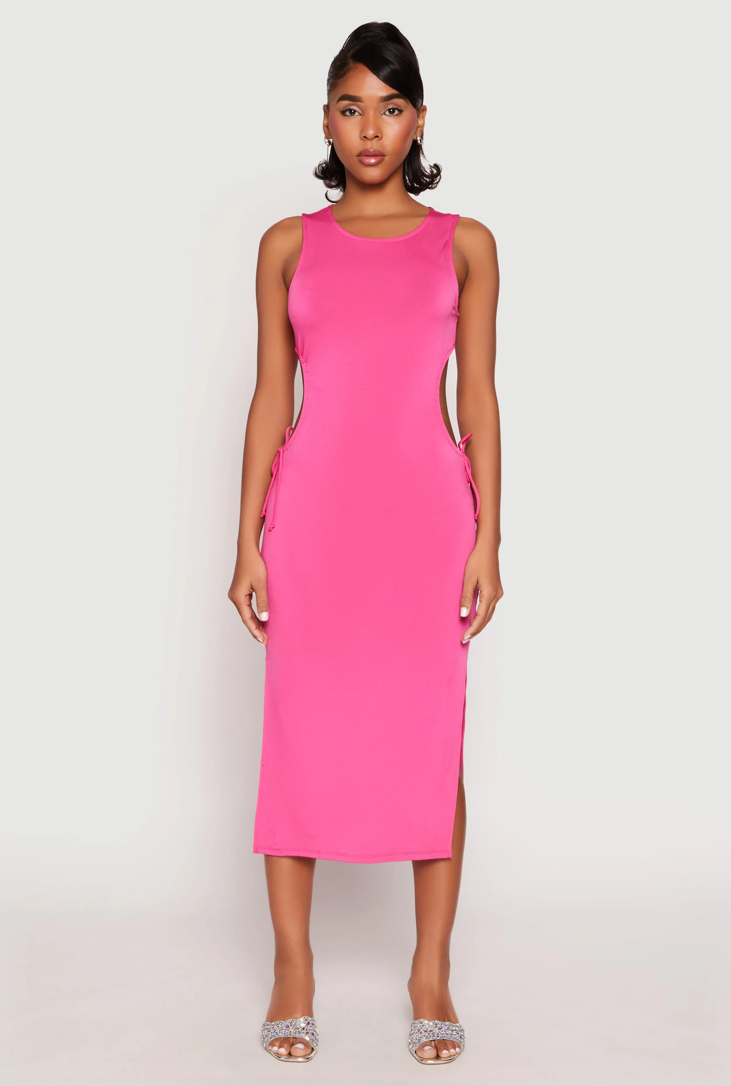 Drawstring Side Cut Out Midi Dress sold by Rainbow product image thumbnail 5