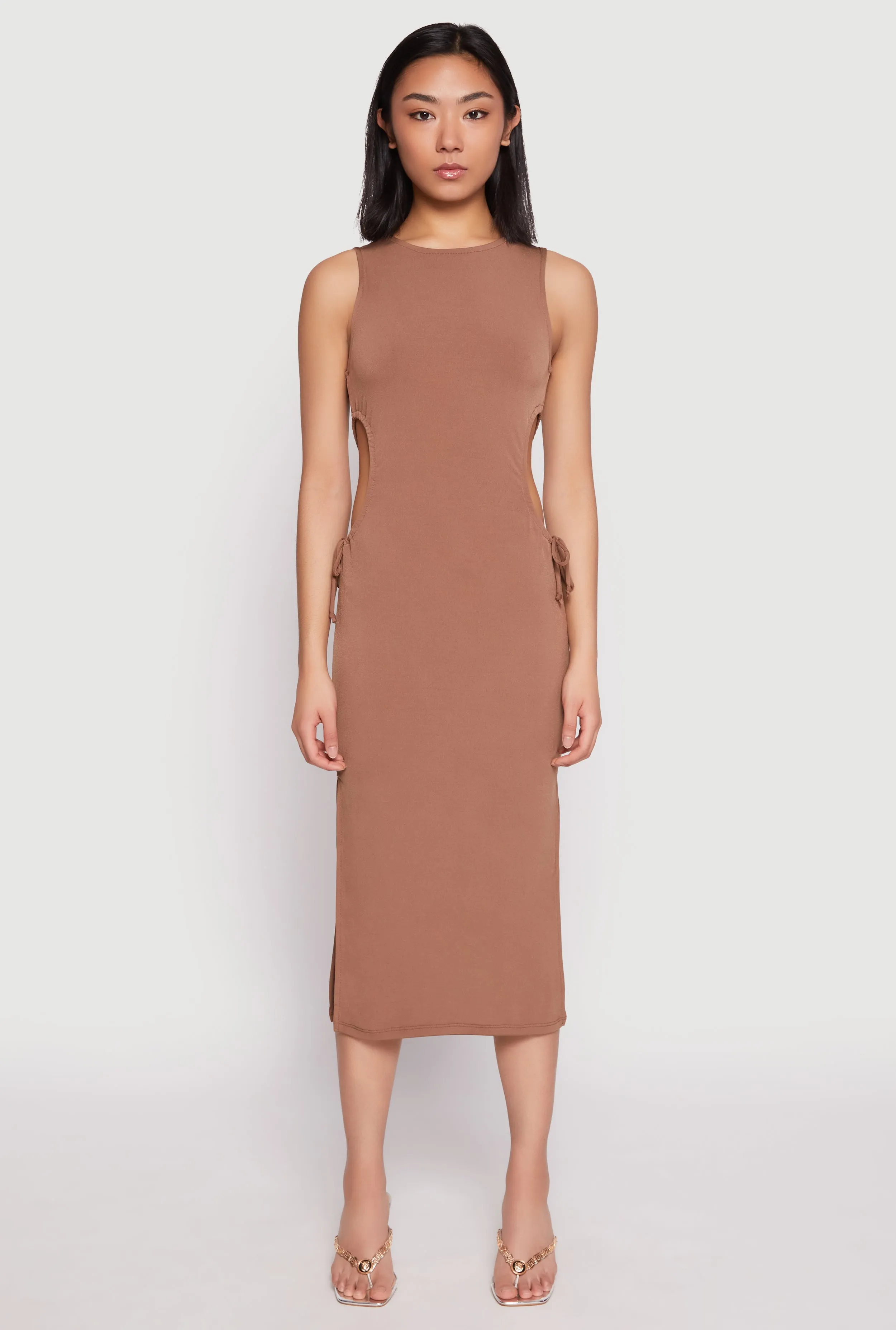 Drawstring Side Cut Out Midi Dress sold by Rainbow product image thumbnail 4