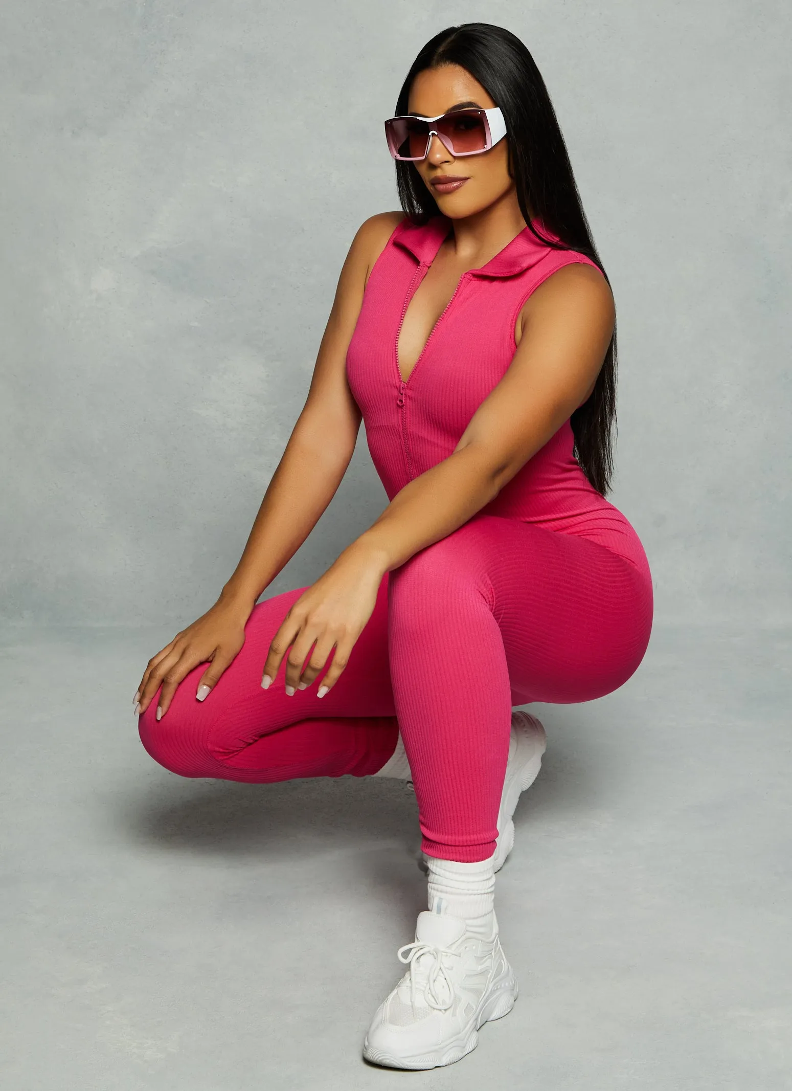 Seamless Half Zip Collared Catsuit sold by Rainbow product image thumbnail 2