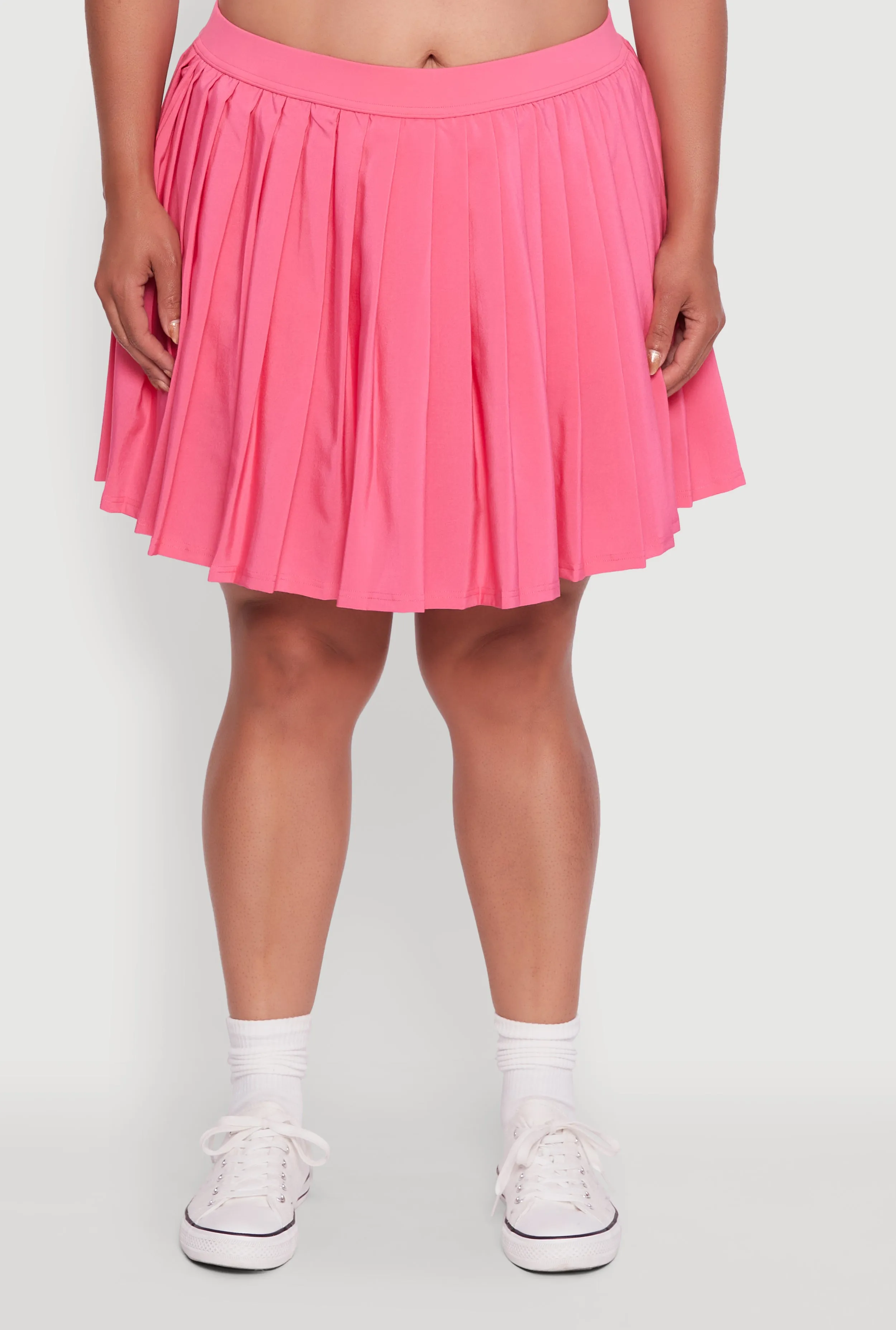 Plus Size High Waisted Pleated Mini Tennis Skirt sold by Rainbow product image thumbnail 5
