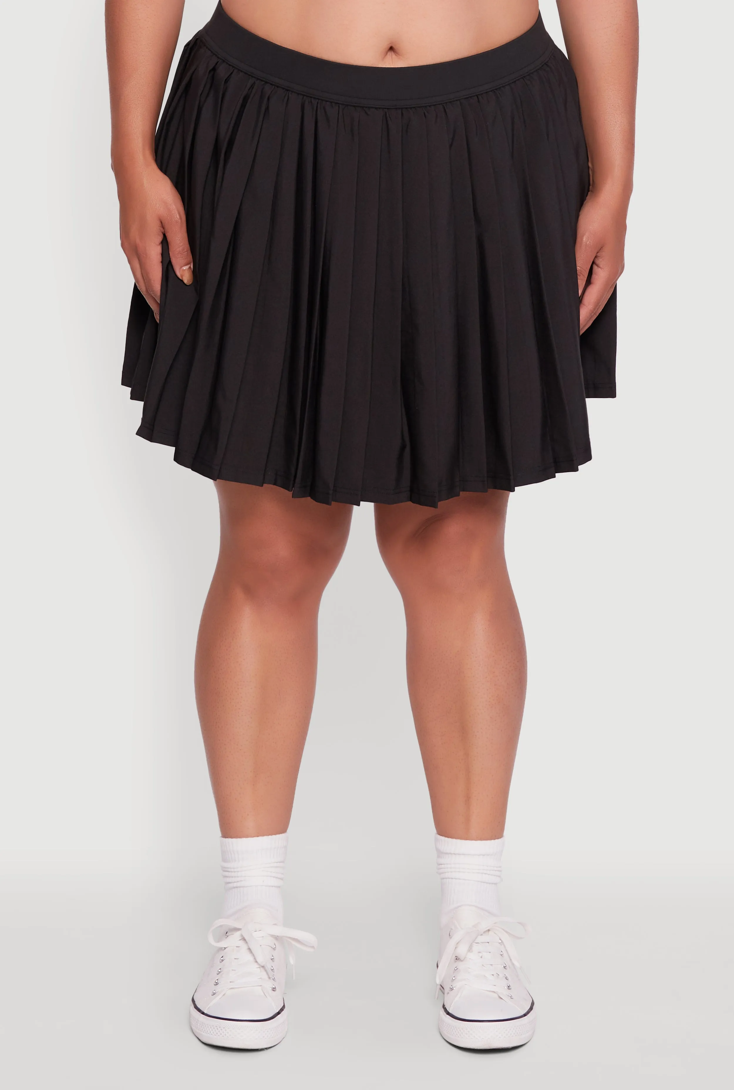 Plus Size High Waisted Pleated Mini Tennis Skirt sold by Rainbow product image thumbnail 5