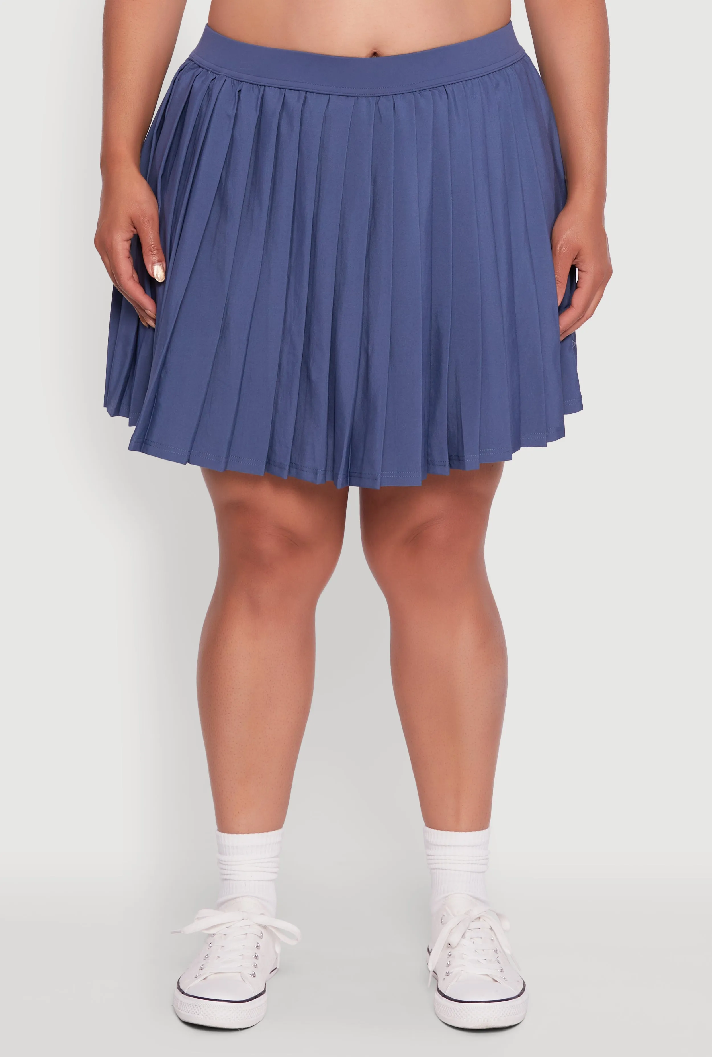 Plus Size High Waisted Pleated Mini Tennis Skirt sold by Rainbow product image thumbnail 5
