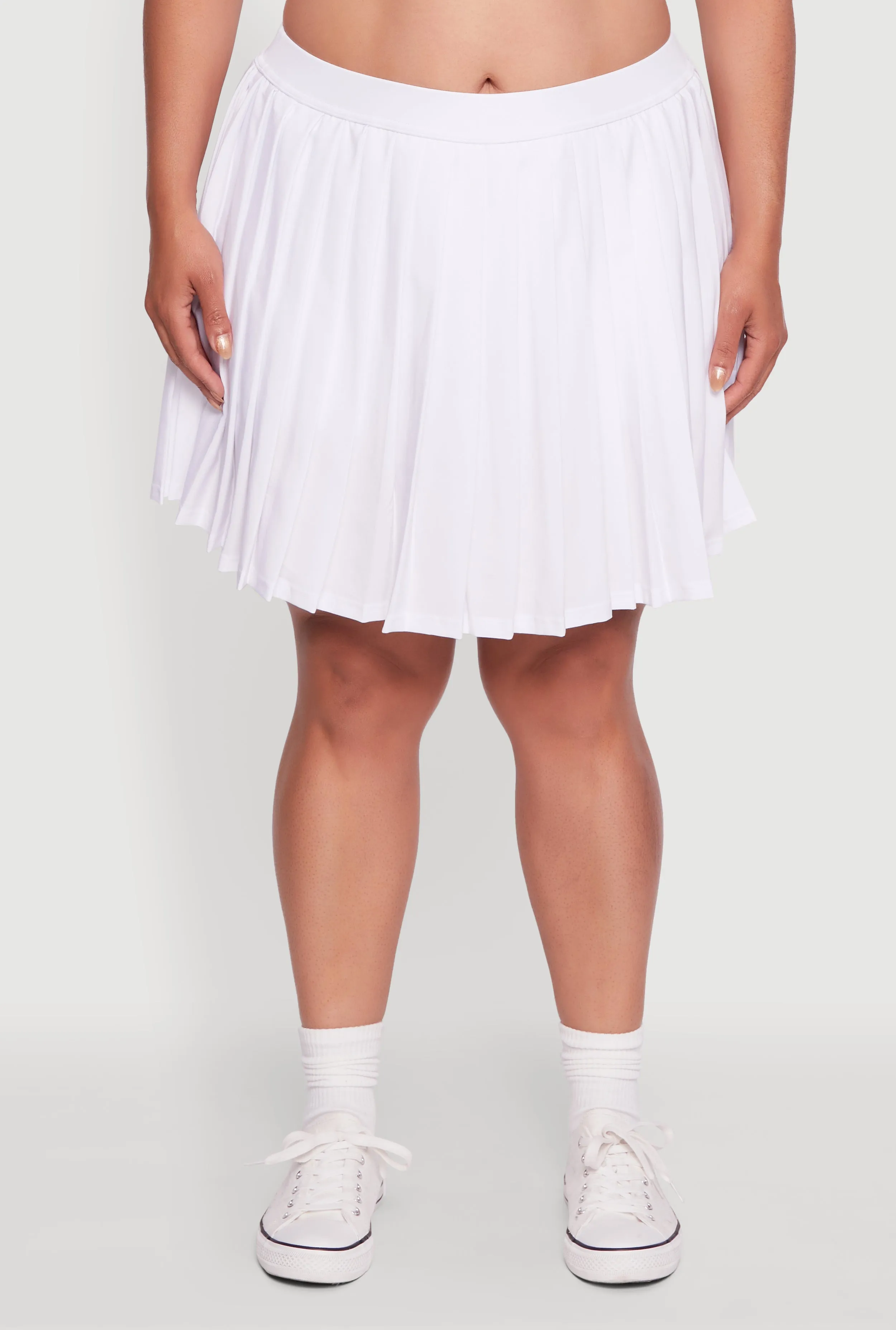 Plus Size High Waisted Pleated Mini Tennis Skirt sold by Rainbow product image thumbnail 5