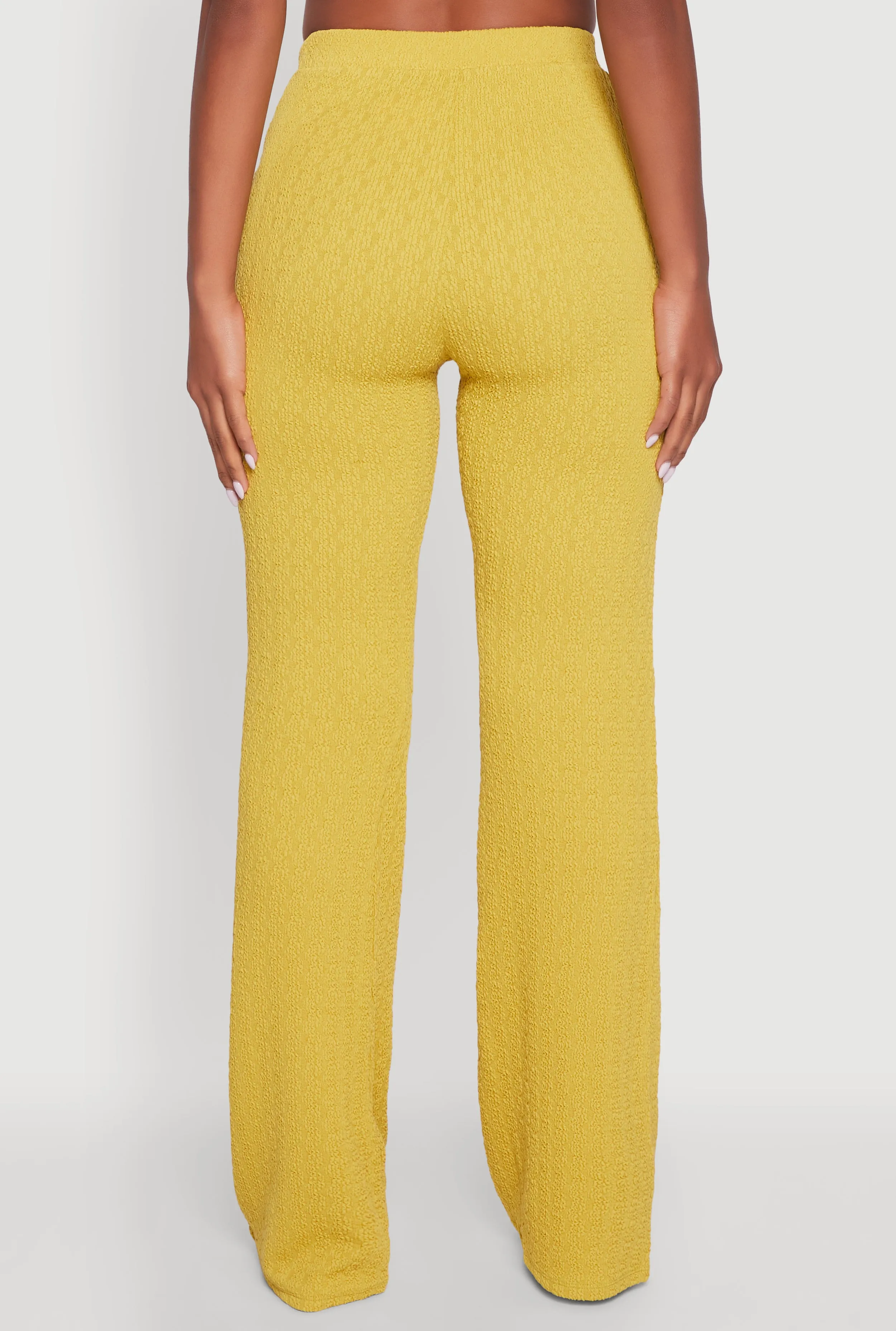 High Waisted Wide Leg Textured Knit Pants sold by Rainbow product image thumbnail 5