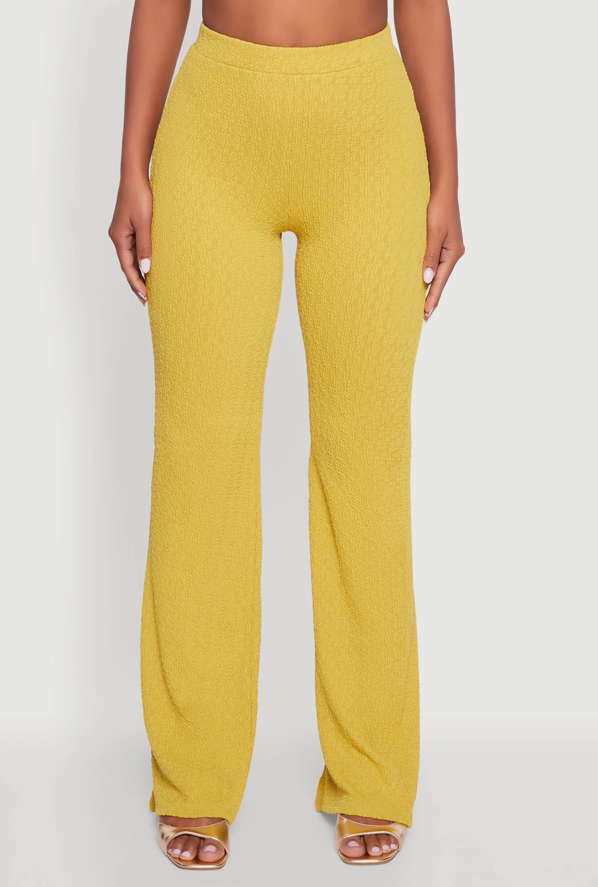 High Waisted Wide Leg Textured Knit Pants sold by Rainbow product image thumbnail 3