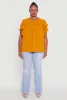 Plus Size Crepe Knit Peasant Blouse sold by Rainbow