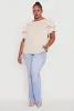 Plus Size Crepe Knit Peasant Blouse sold by Rainbow