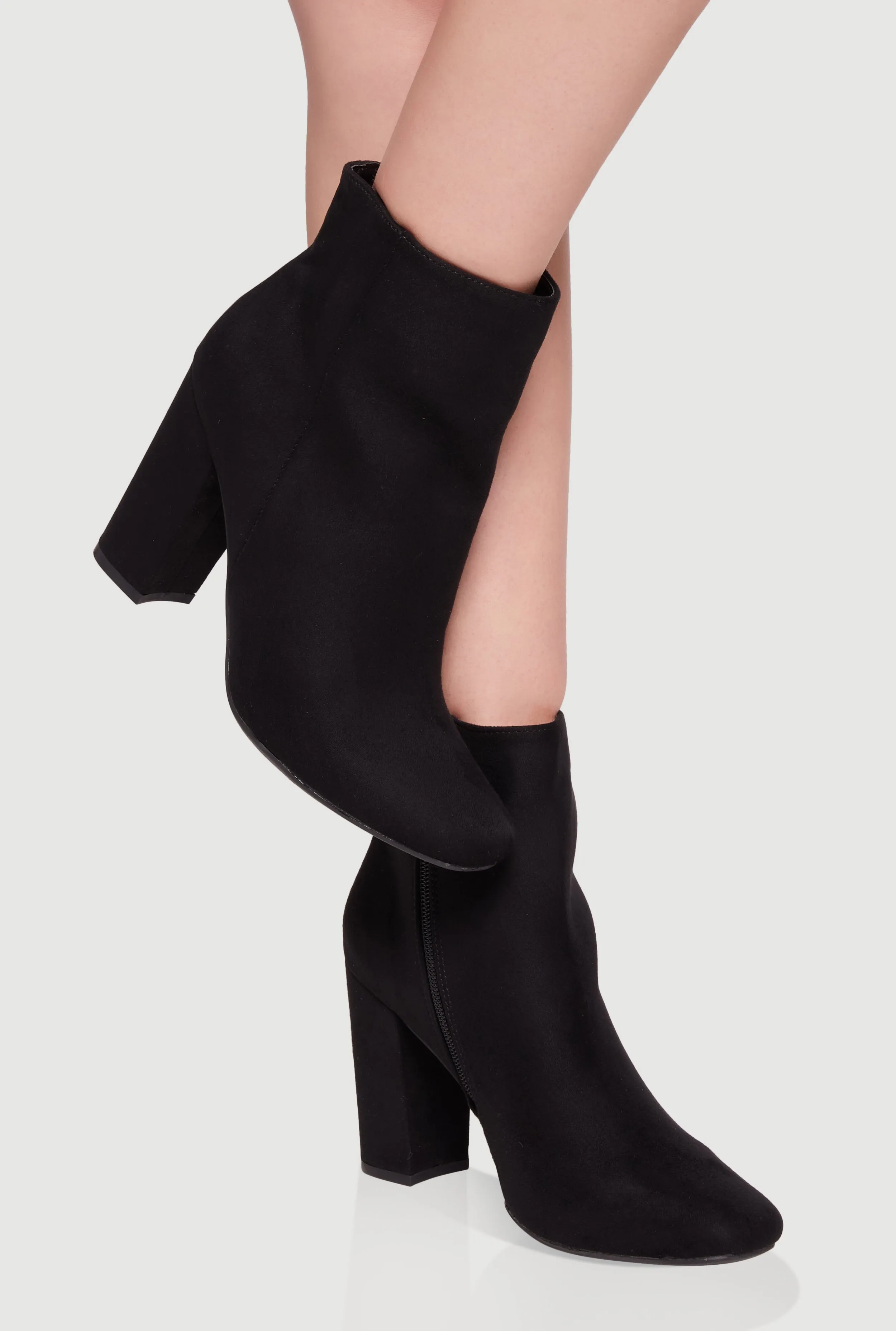 Trendy Almond Toe Block Heel Booties sold by Rainbow