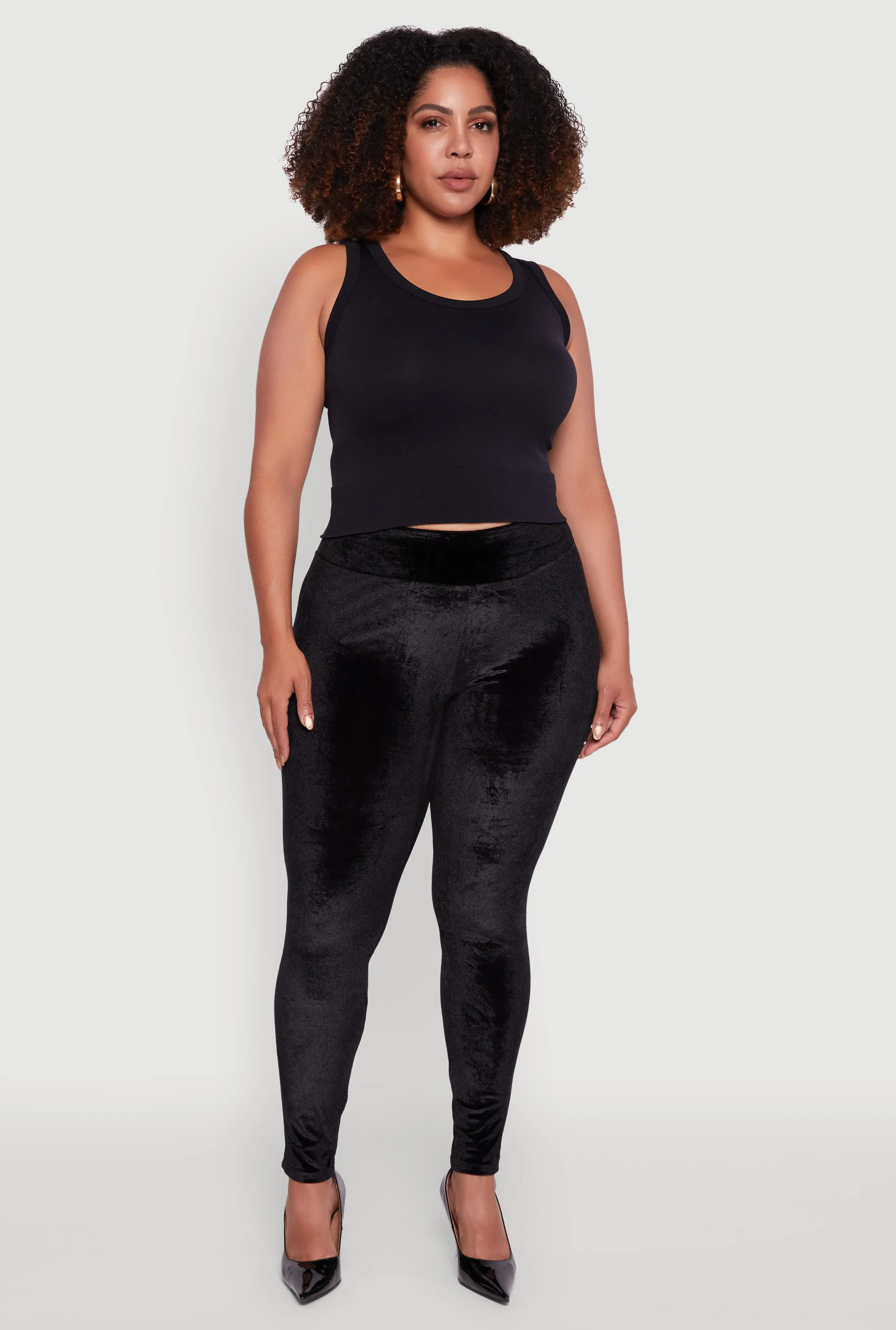Plus Size High Waisted Velour Leggings sold by Rainbow product image thumbnail 2
