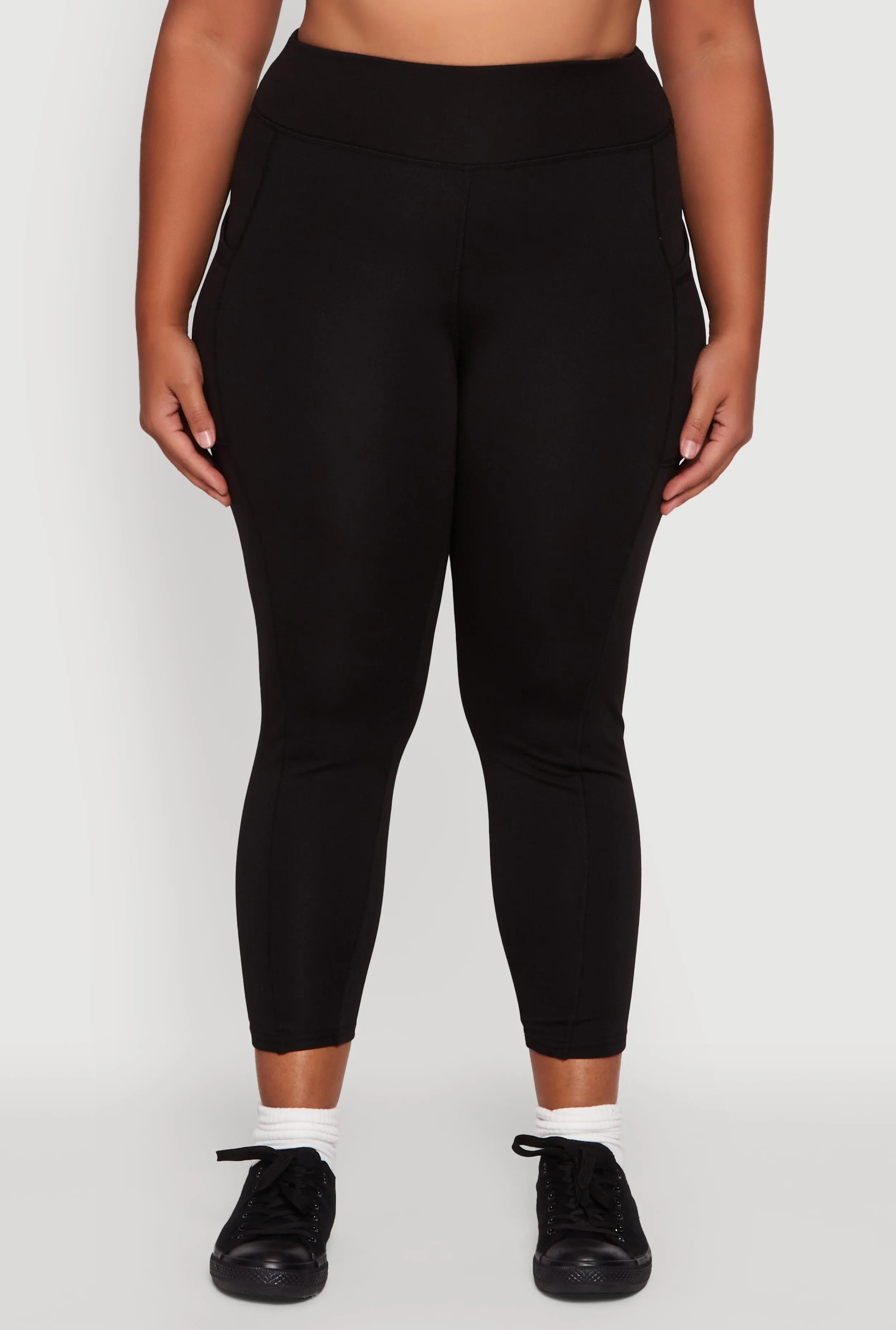 Plus Size Fleece Lined Cropped Leggings with Pockets sold by Rainbow product image thumbnail 5