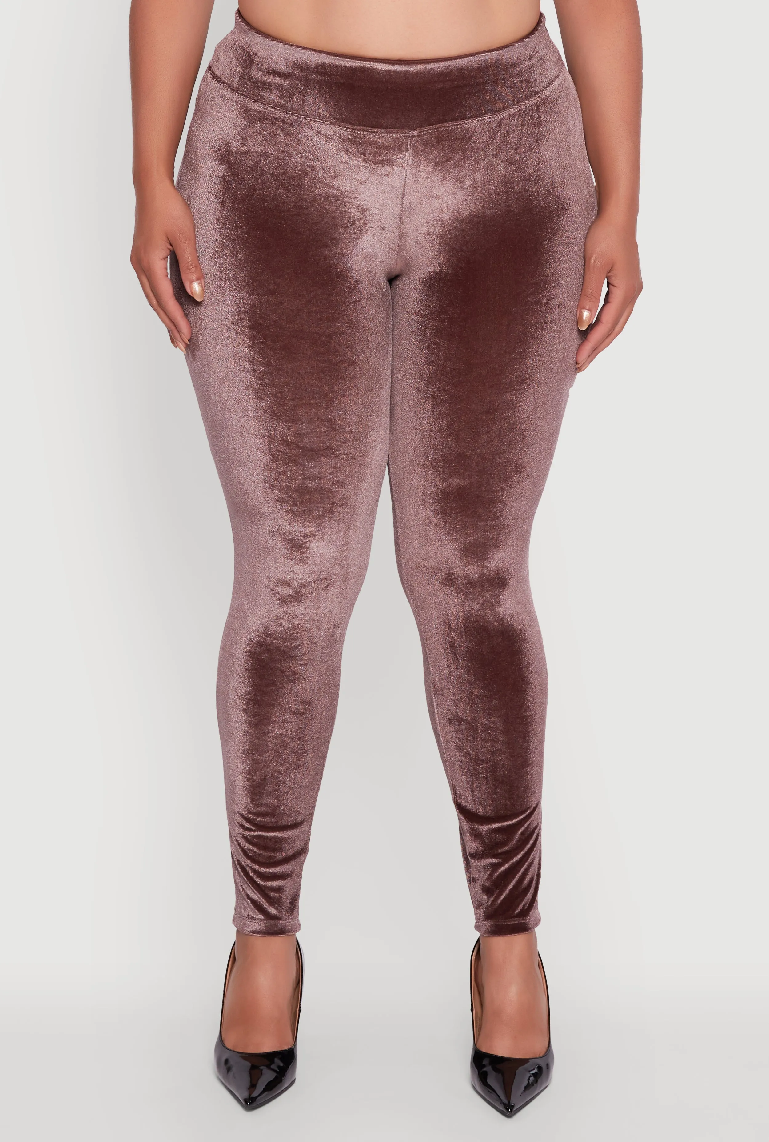 Plus Size High Waisted Velour Leggings sold by Rainbow product image thumbnail 5