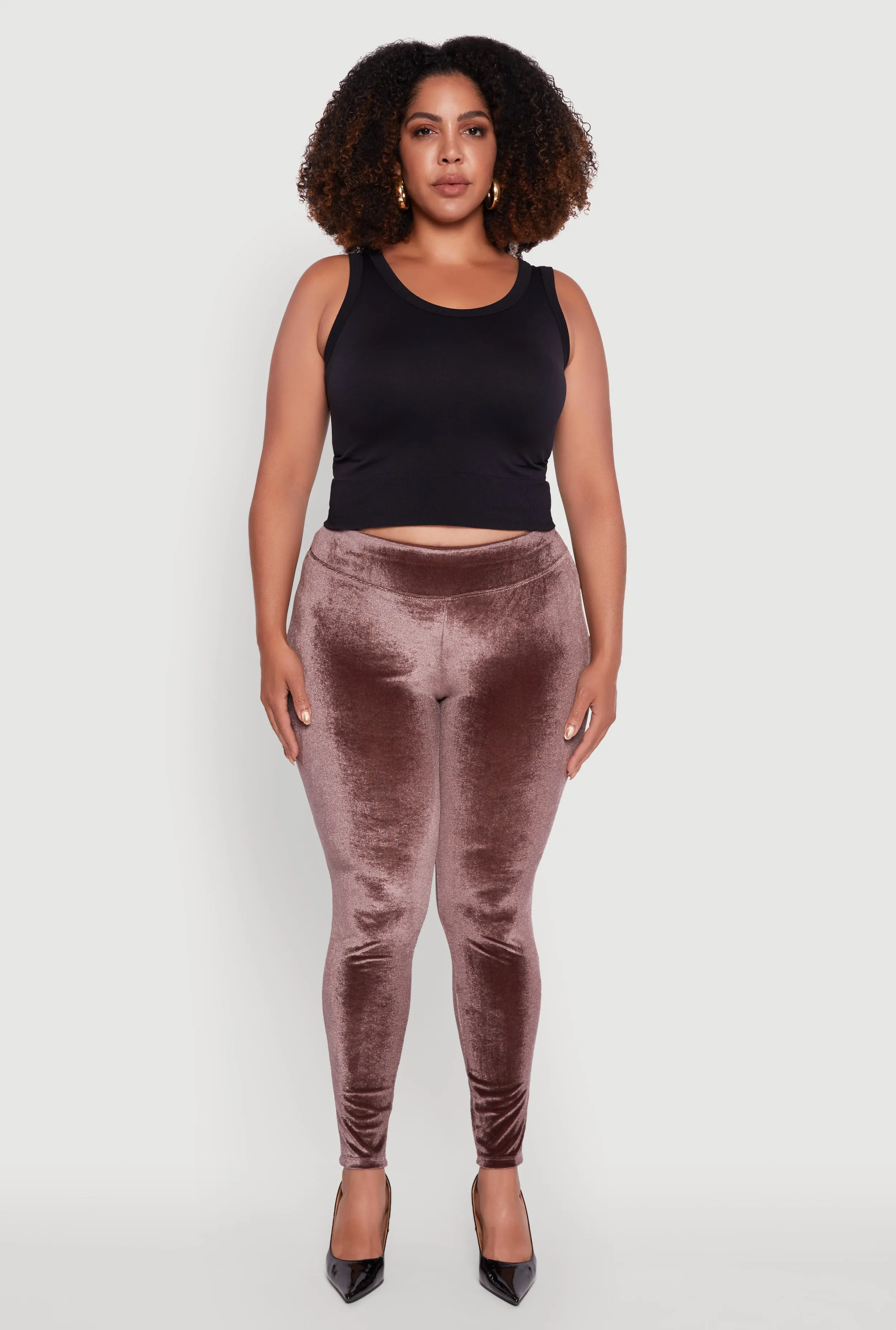 Plus Size High Waisted Velour Leggings sold by Rainbow product image thumbnail 2