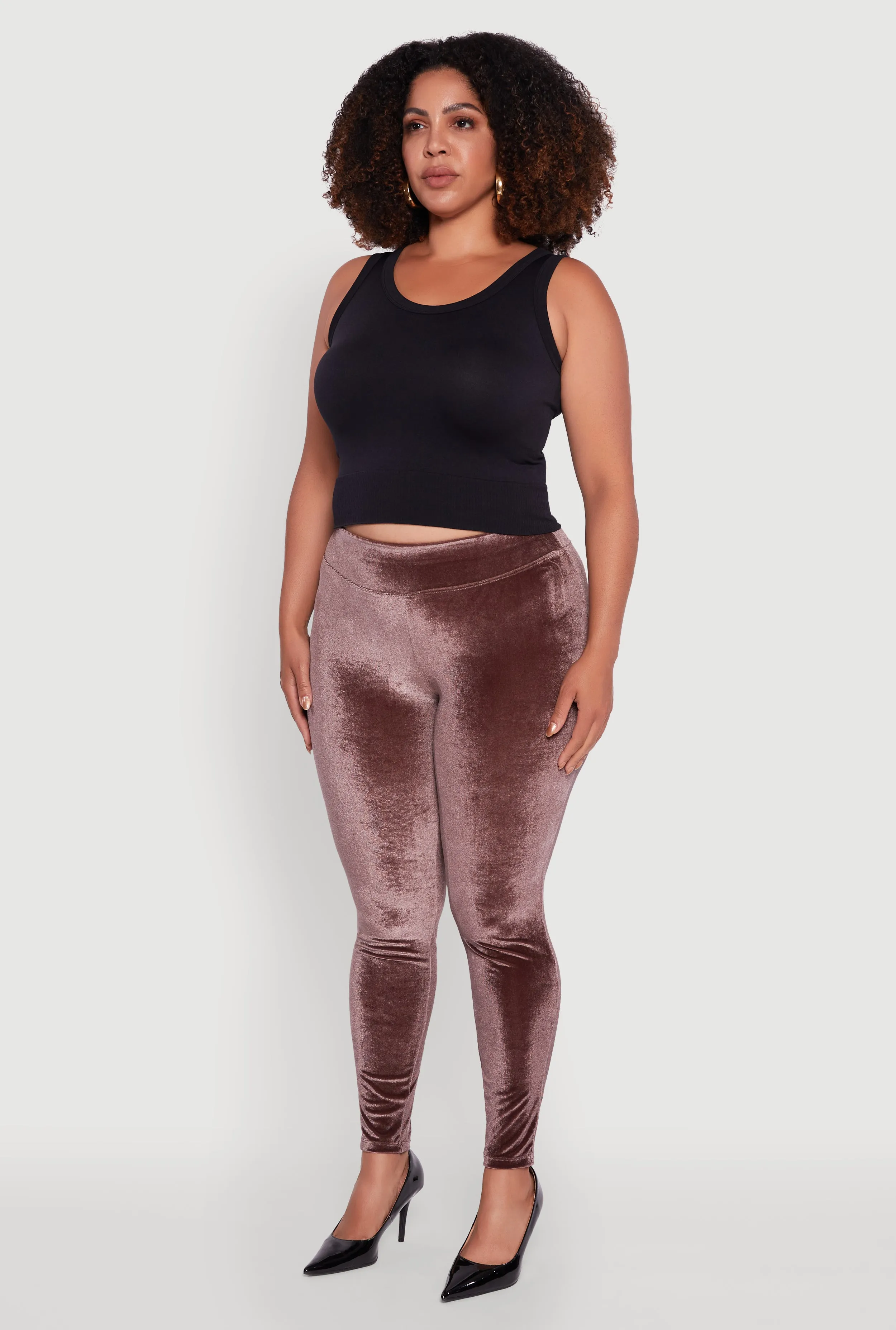 Plus Size High Waisted Velour Leggings sold by Rainbow product image thumbnail 3