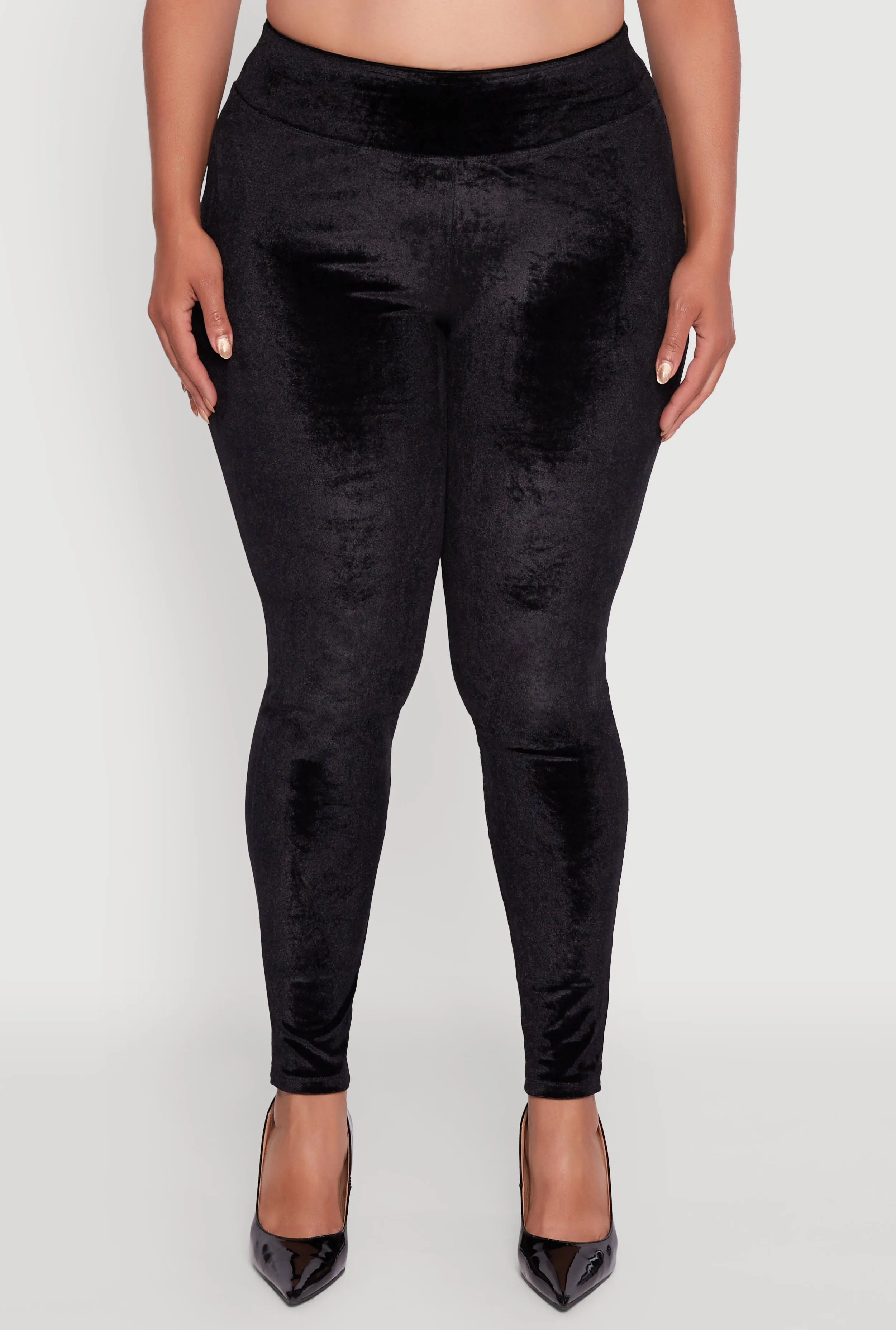 Plus Size High Waisted Velour Leggings sold by Rainbow product image thumbnail 5