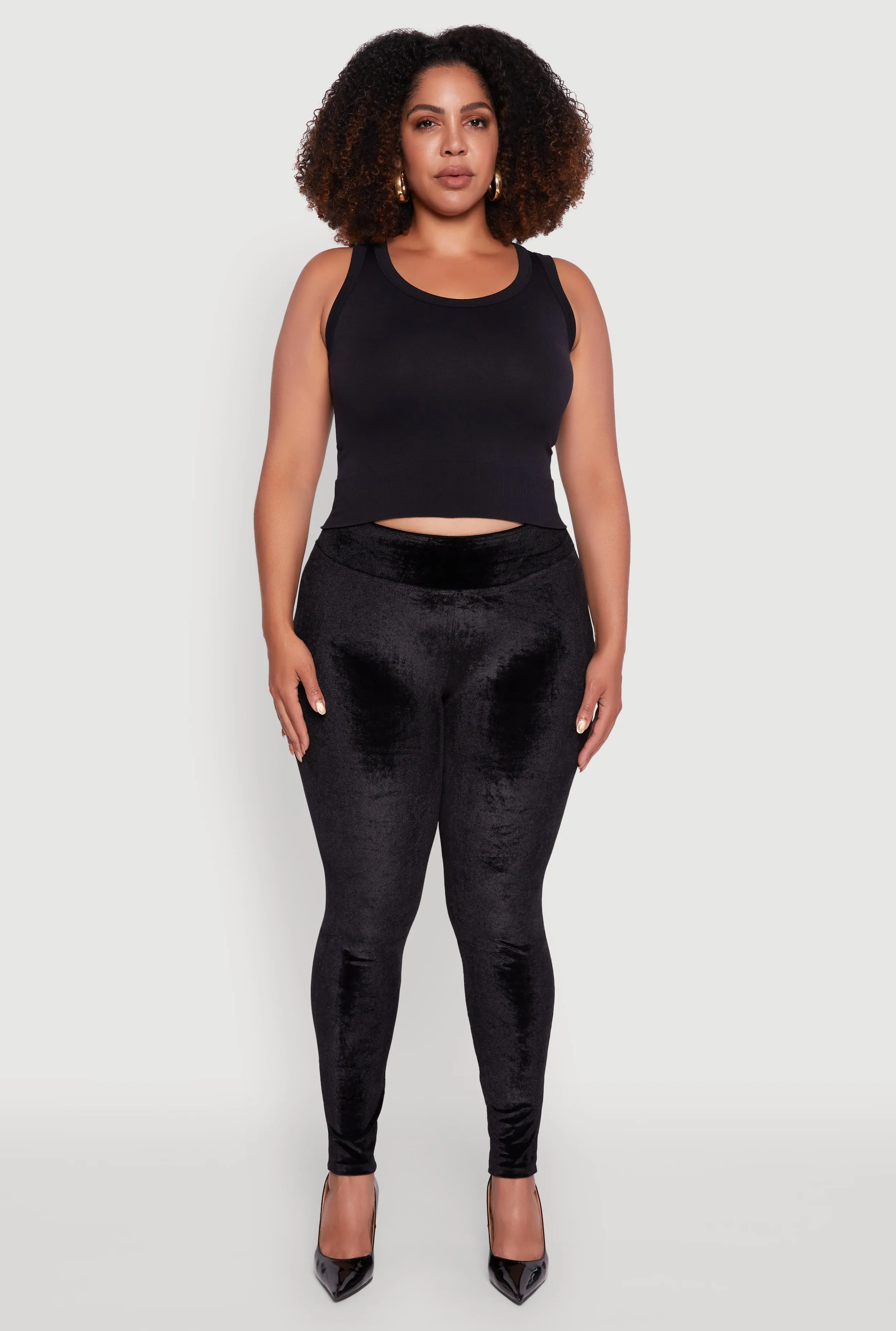 Plus Size High Waisted Velour Leggings sold by Rainbow product image thumbnail 2