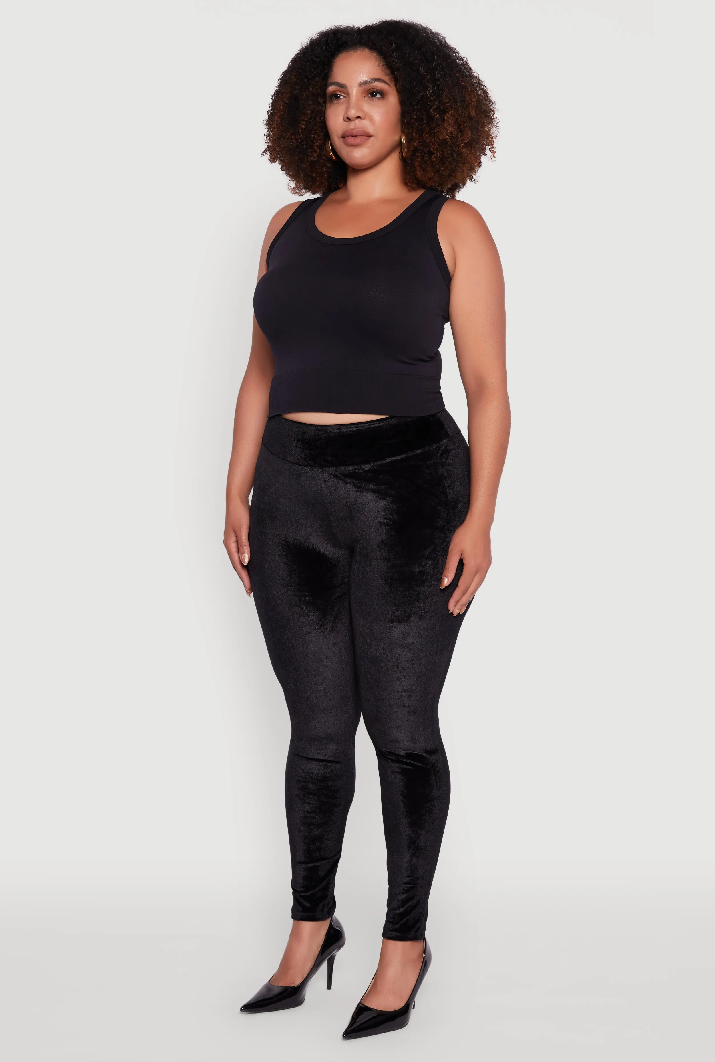 Plus Size High Waisted Velour Leggings sold by Rainbow product image thumbnail 3