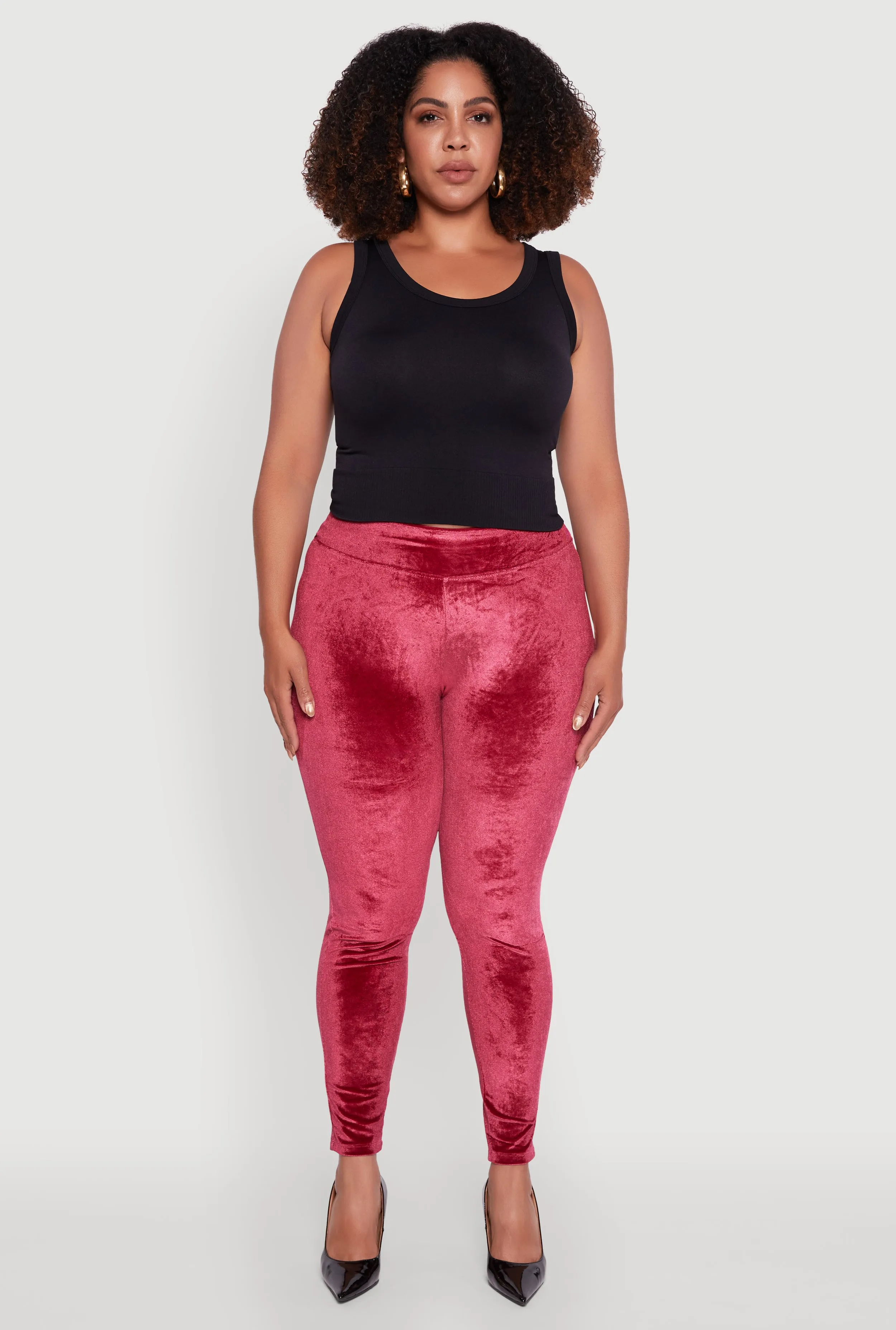 Plus Size High Waisted Velour Leggings sold by Rainbow product image thumbnail 2