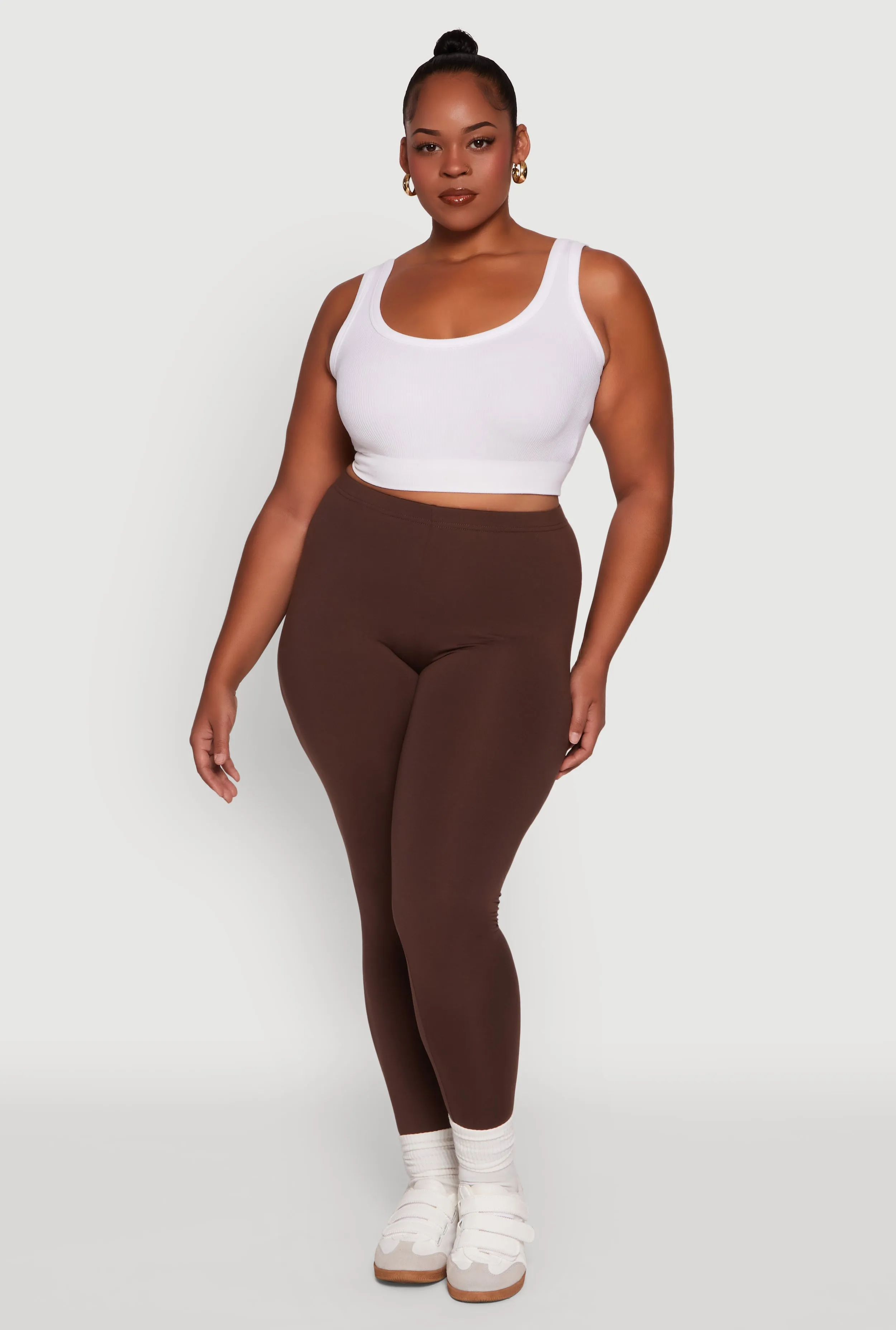 Plus Size High Waisted Fleece Lined Leggings sold by Rainbow