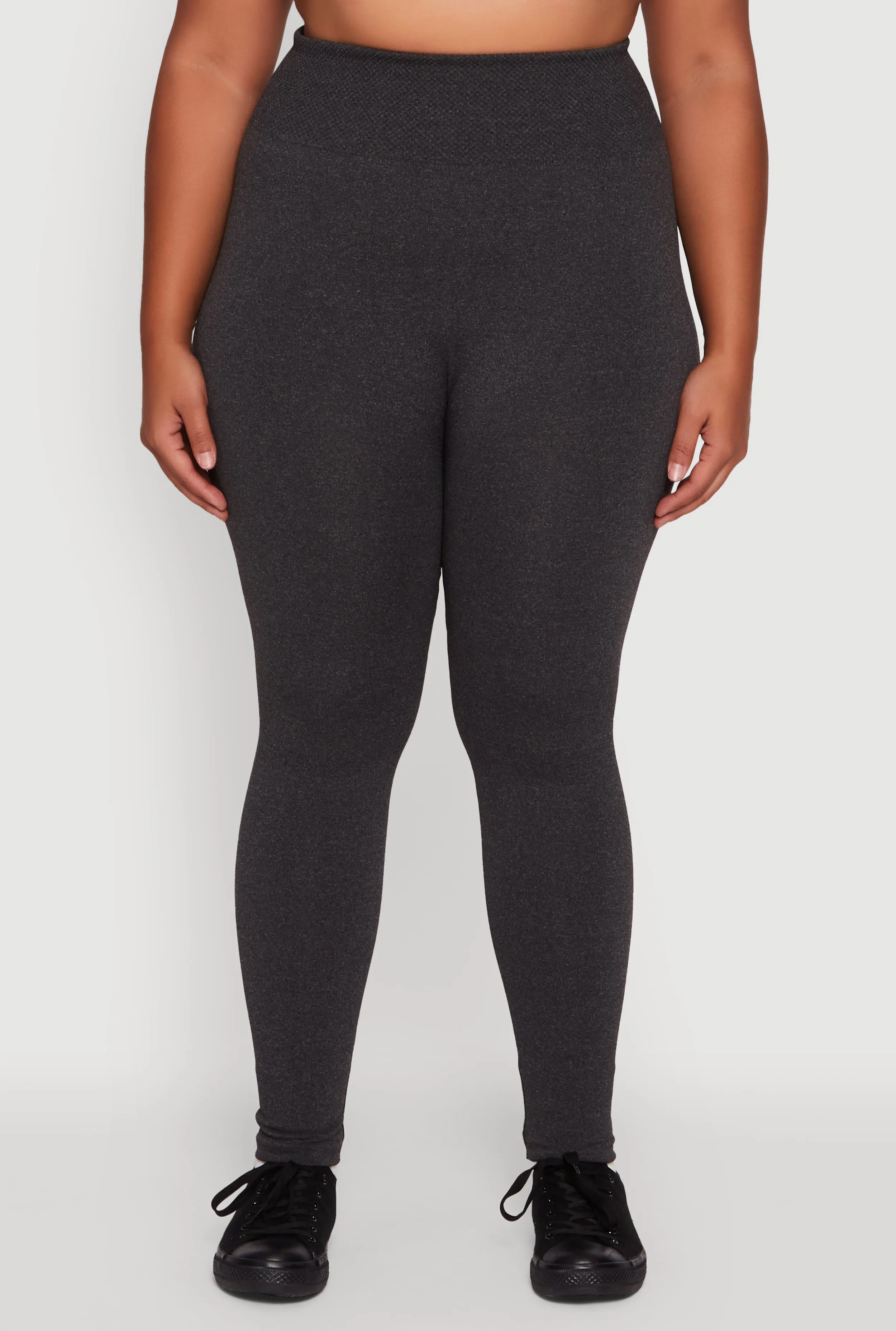 Plus Size Fleece Lined Leggings with Textured Waistband sold by Rainbow product image thumbnail 5