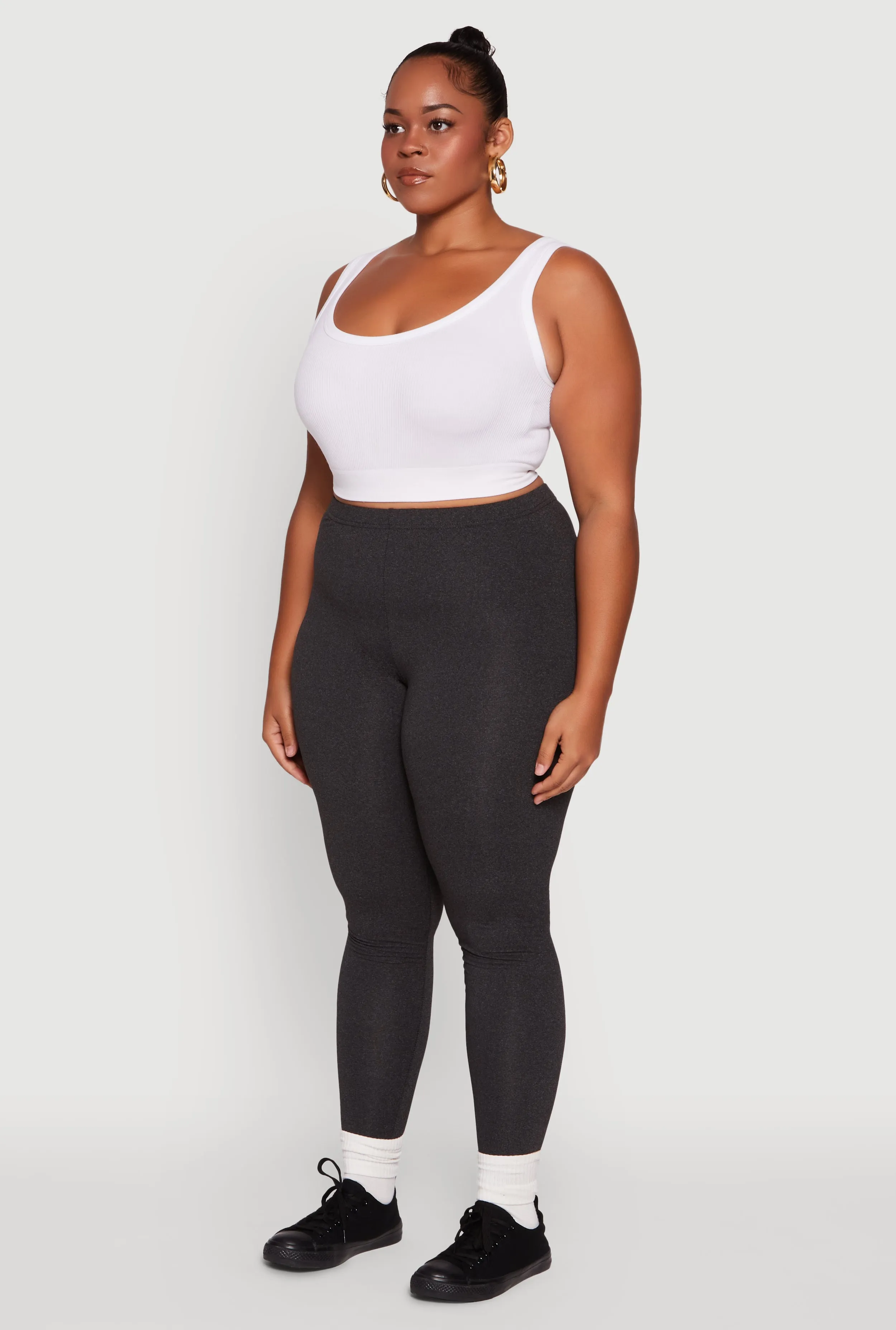 Plus Size High Waisted Fleece Lined Leggings sold by Rainbow product image thumbnail 3