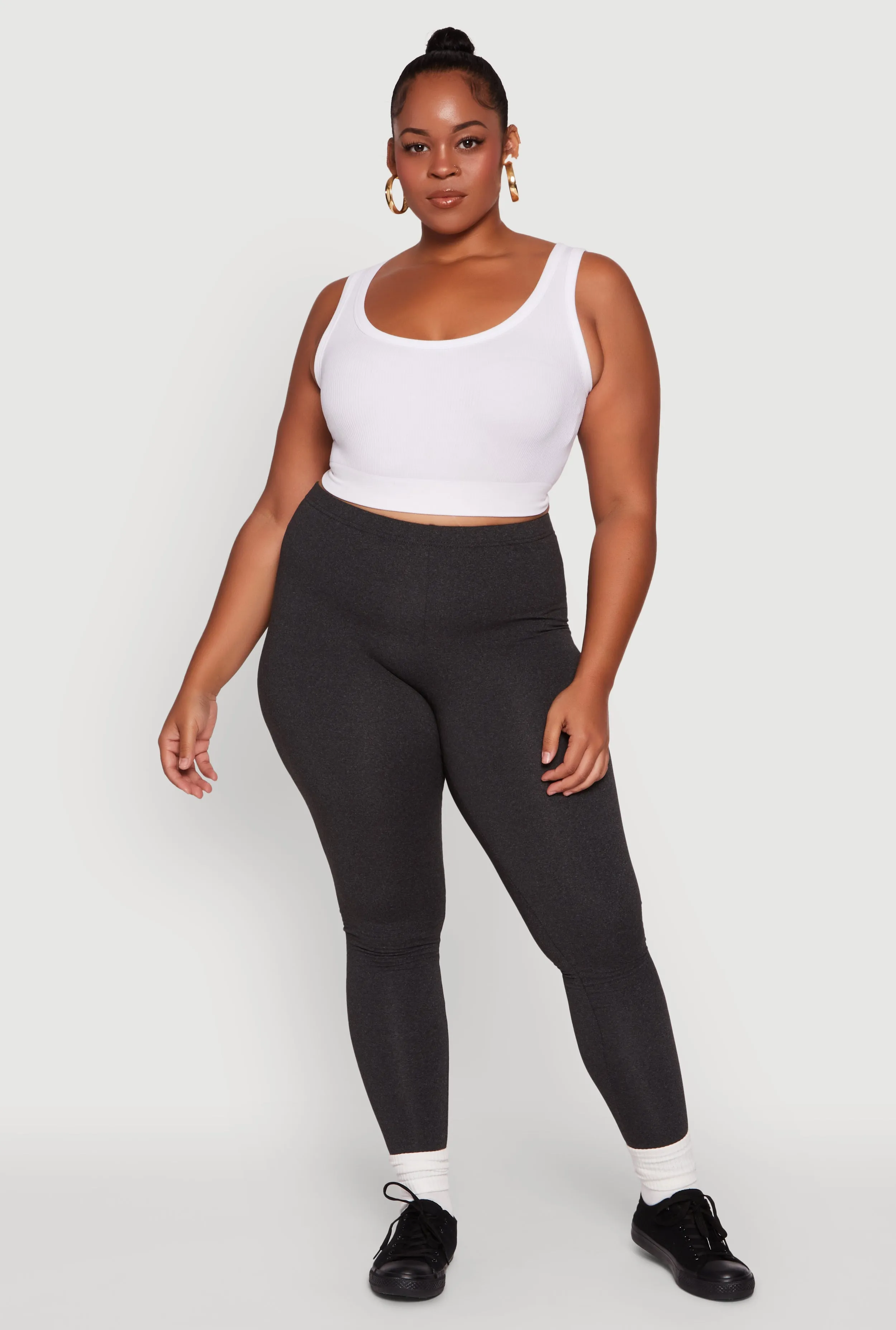 Plus Size High Waisted Fleece Lined Leggings sold by Rainbow