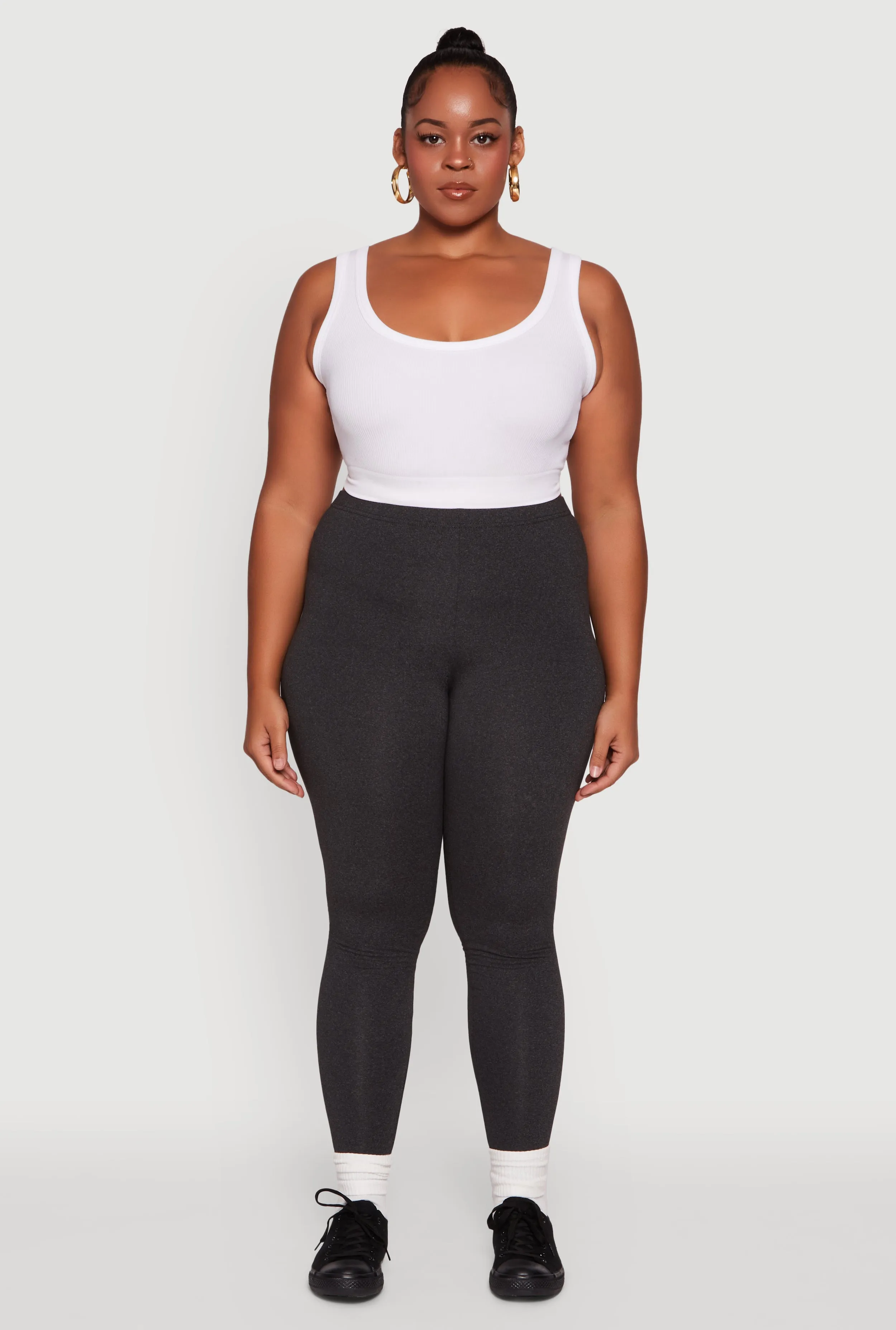 Plus Size High Waisted Fleece Lined Leggings sold by Rainbow product image thumbnail 2