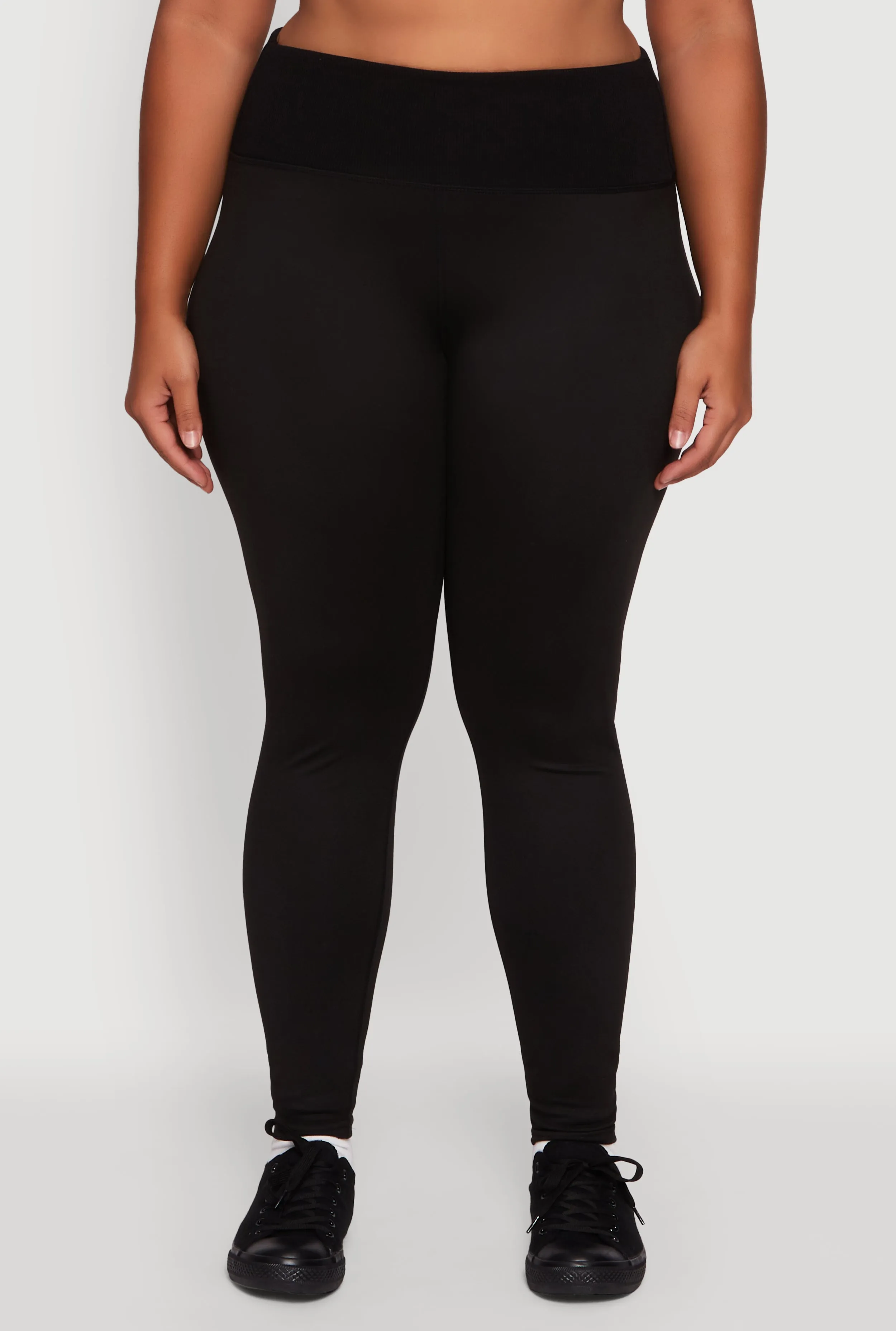 Plus Size Ribbed Knit High Waistband Leggings sold by Rainbow product image thumbnail 5