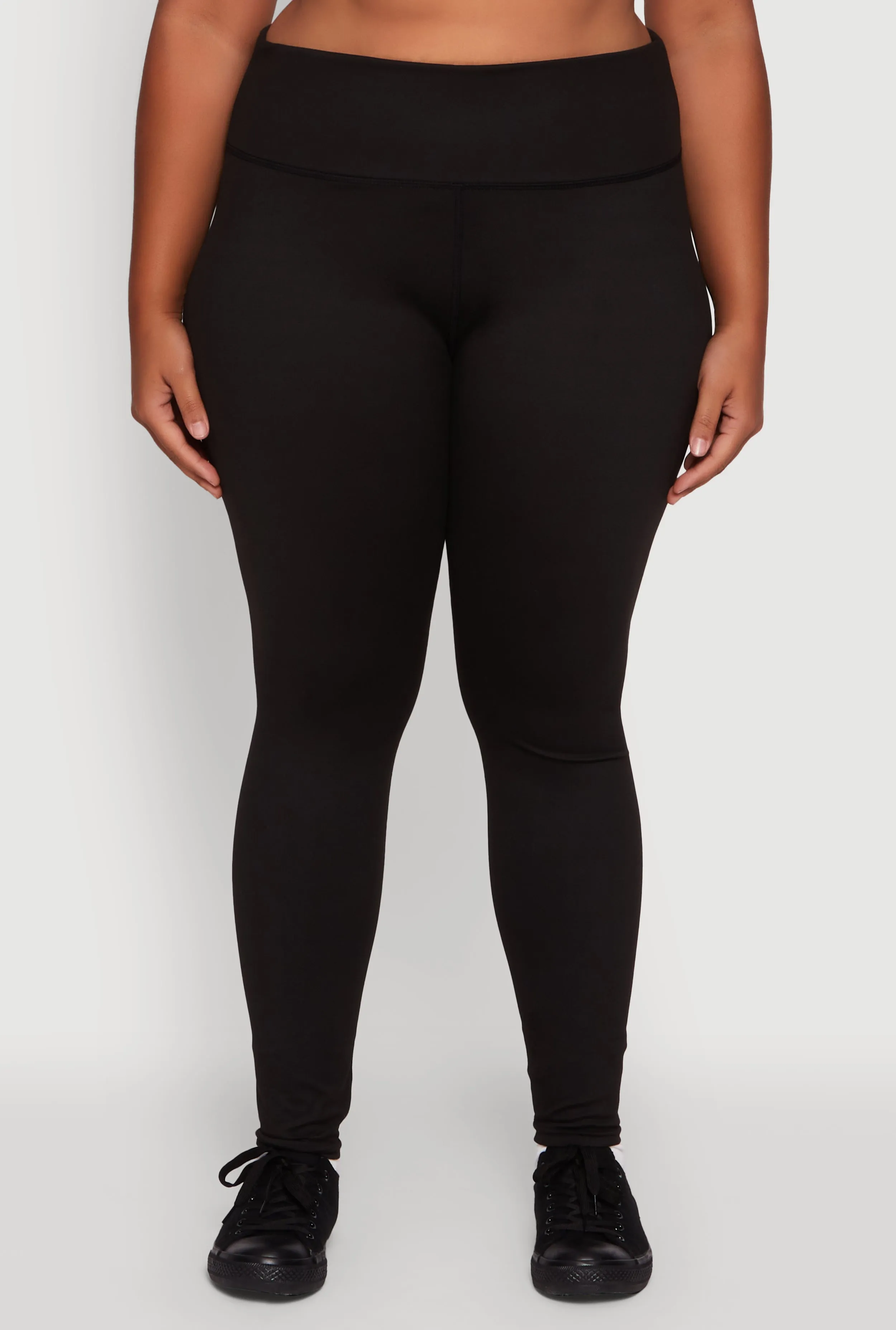 Plus Size High Waisted Solid Stretch Active Leggings sold by Rainbow product image thumbnail 5