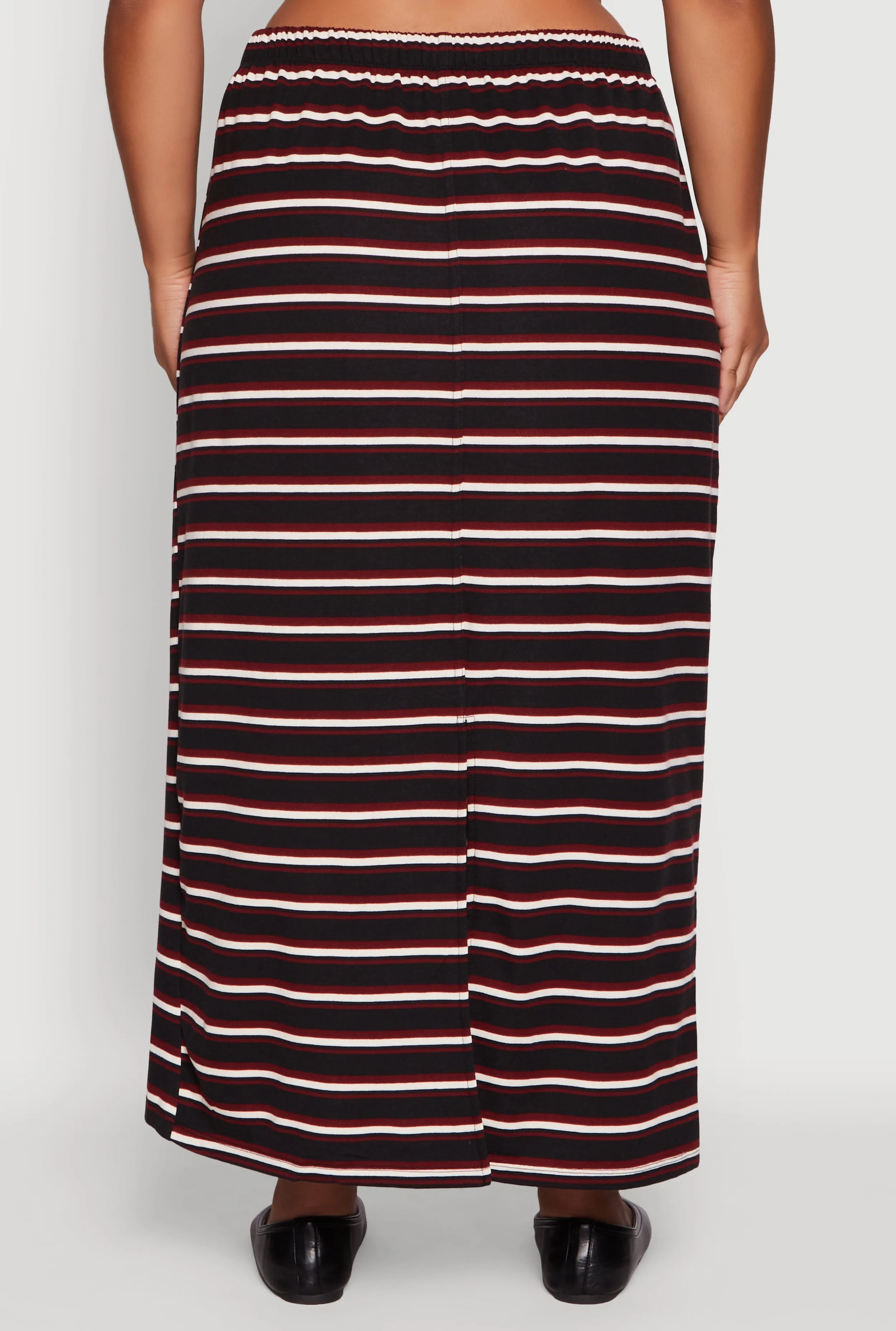 Plus Size Striped Toggle Drawstring Waist Maxi Skirt sold by Rainbow product image thumbnail 5
