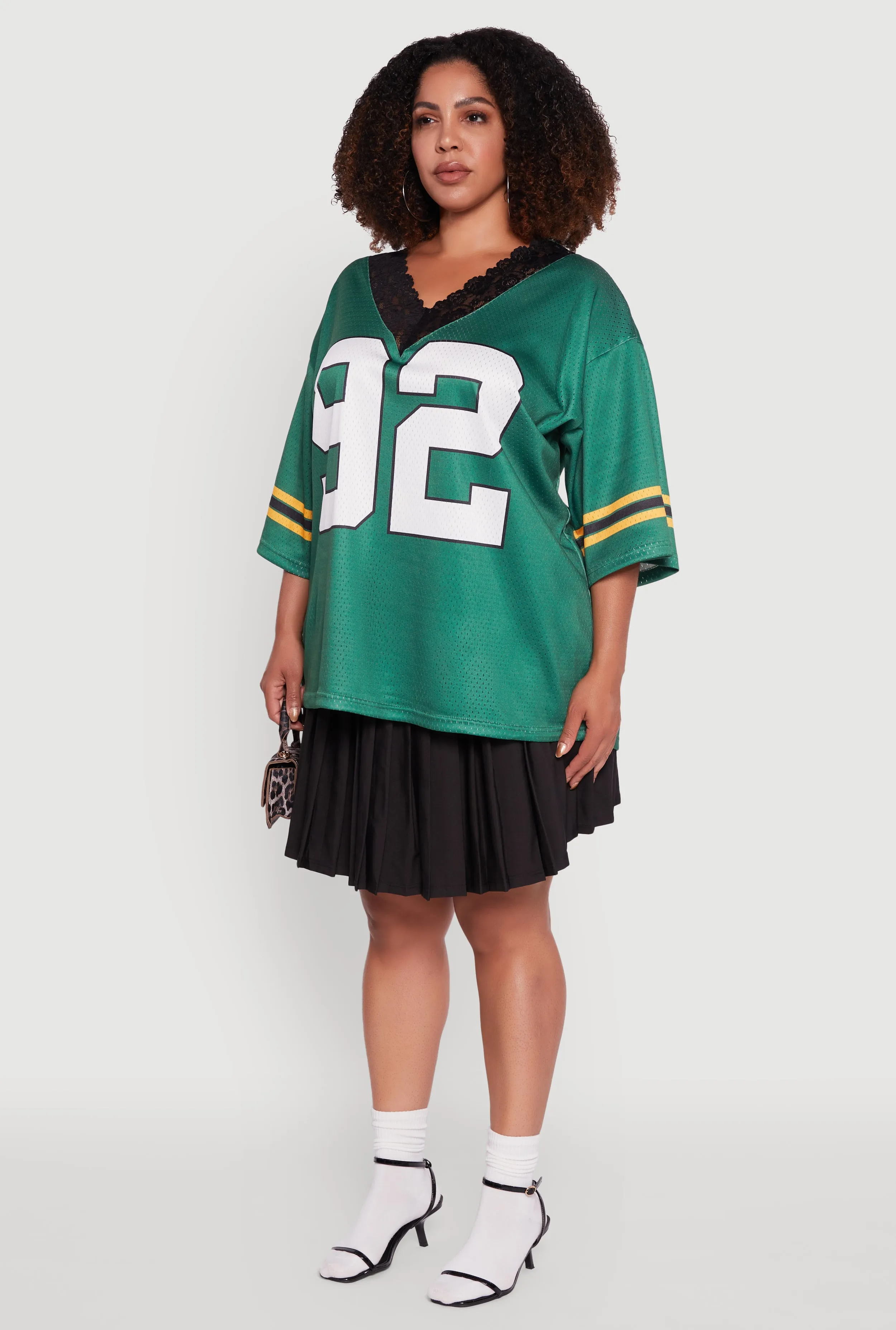 Plus Size Lace Trim 92 Graphic Football Jersey sold by Rainbow product image thumbnail 5