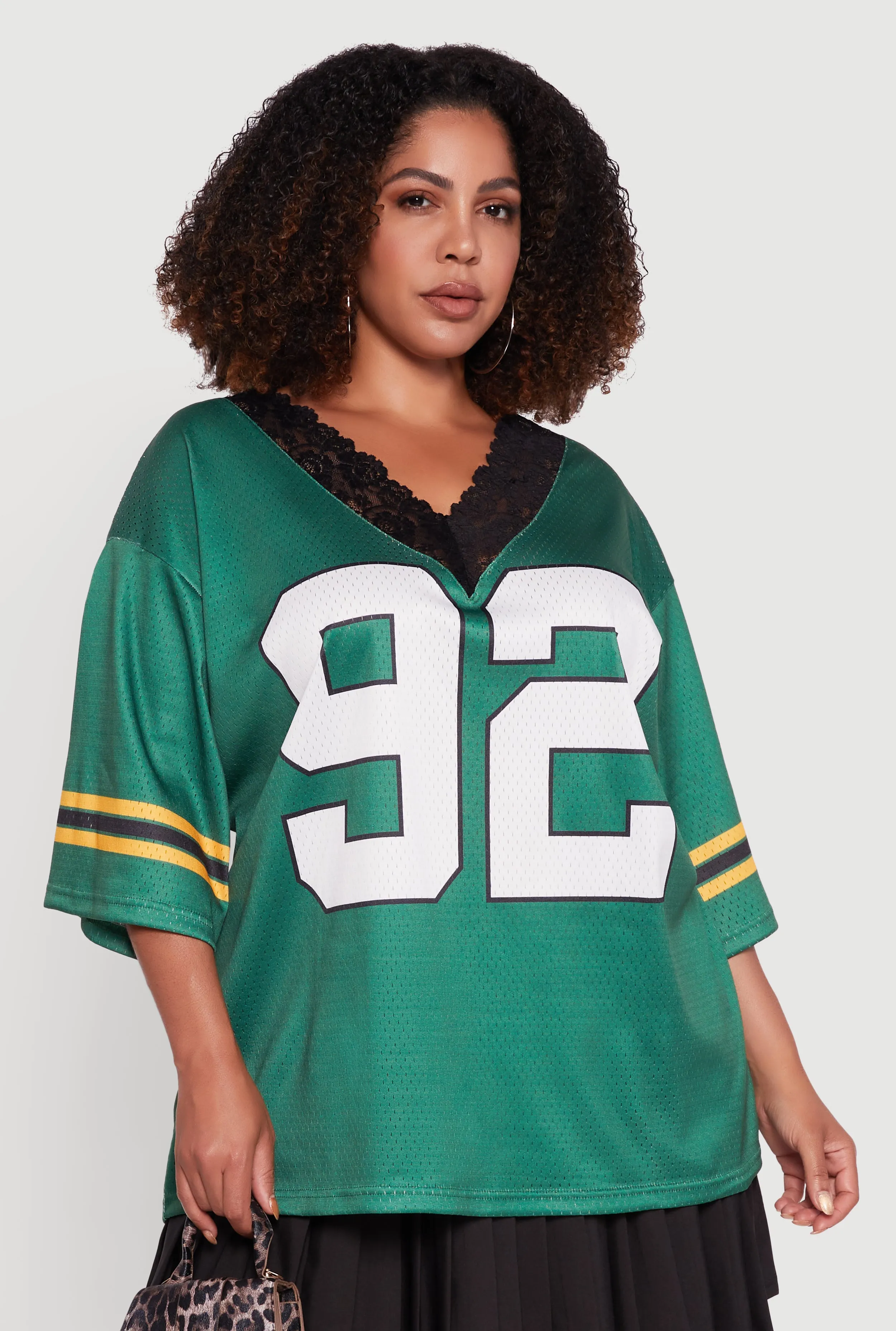 Plus Size Lace Trim 92 Graphic Football Jersey sold by Rainbow product image thumbnail 2