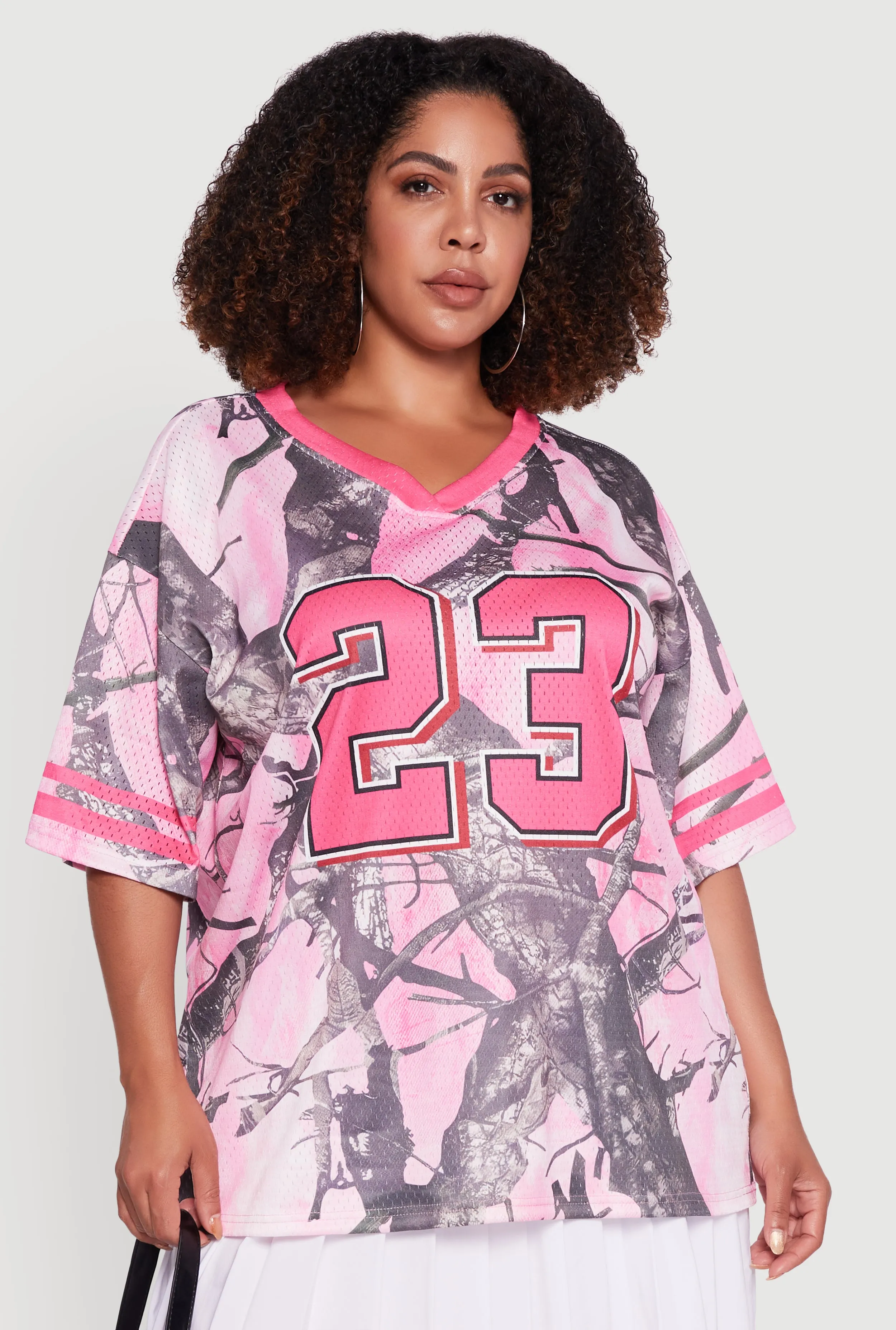 Plus Size Tree Camo 23 Graphic Football Jersey sold by Rainbow product image thumbnail 2