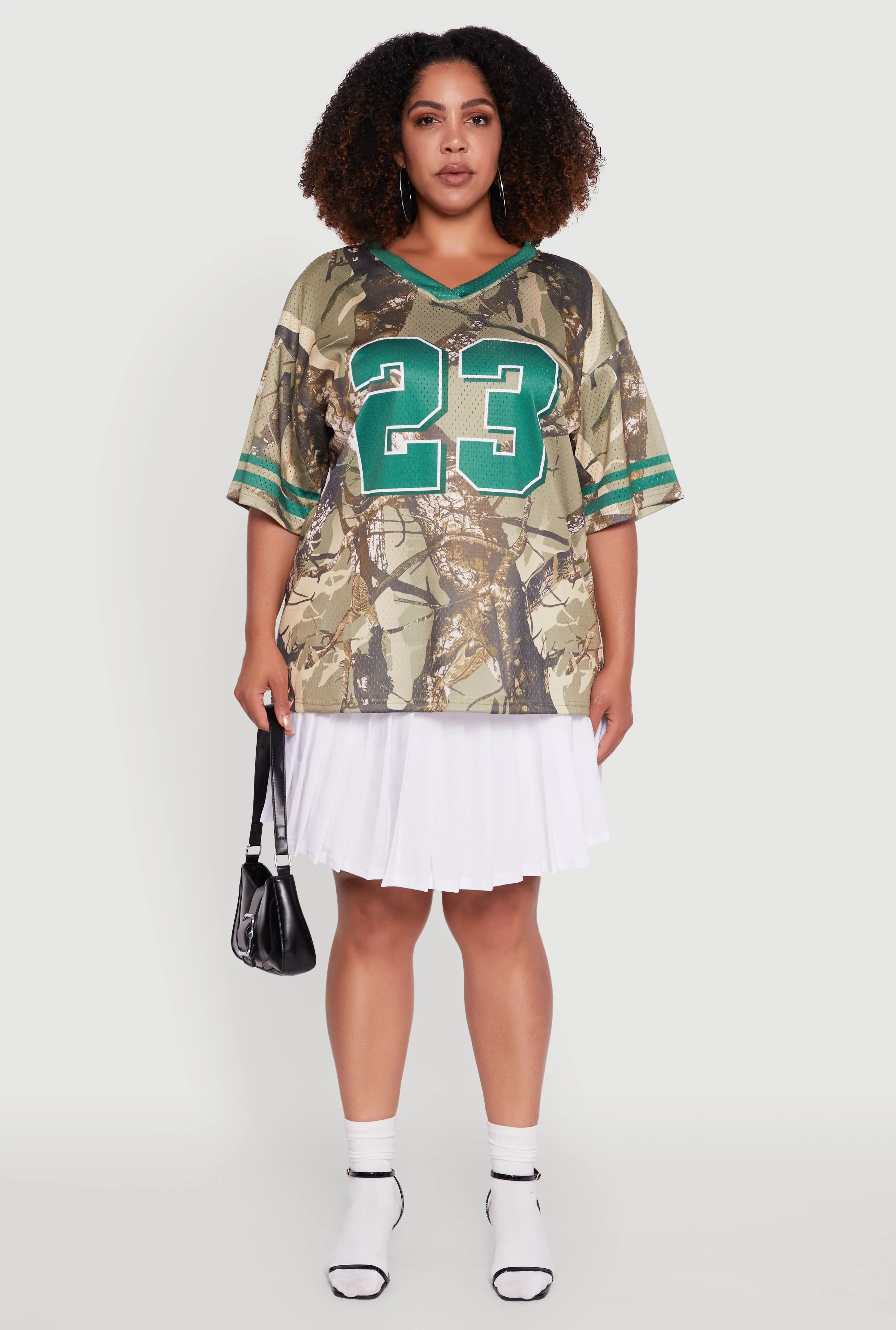 Plus Size Tree Camo 23 Graphic Football Jersey sold by Rainbow product image thumbnail 3