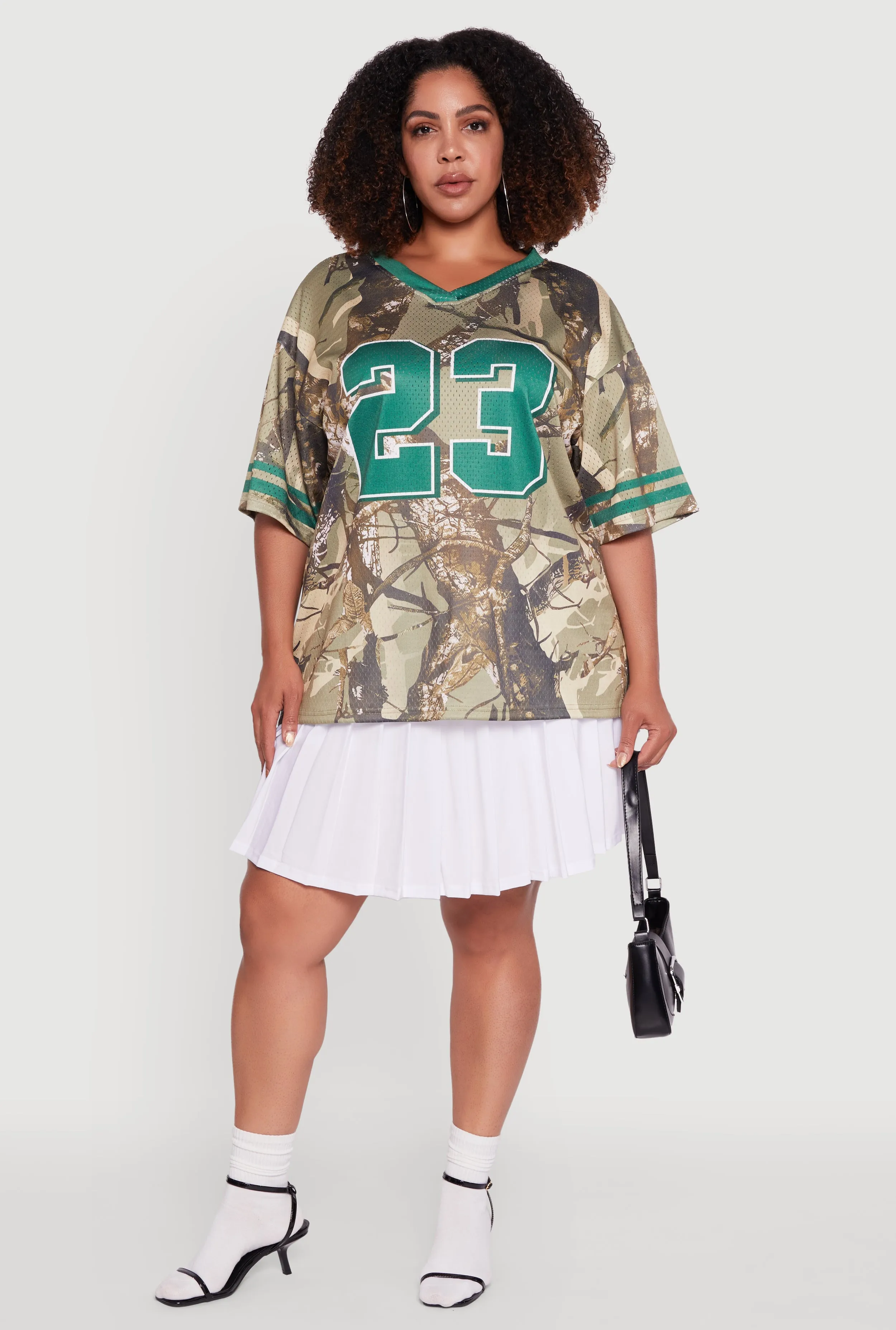 Plus Size Tree Camo 23 Graphic Football Jersey sold by Rainbow