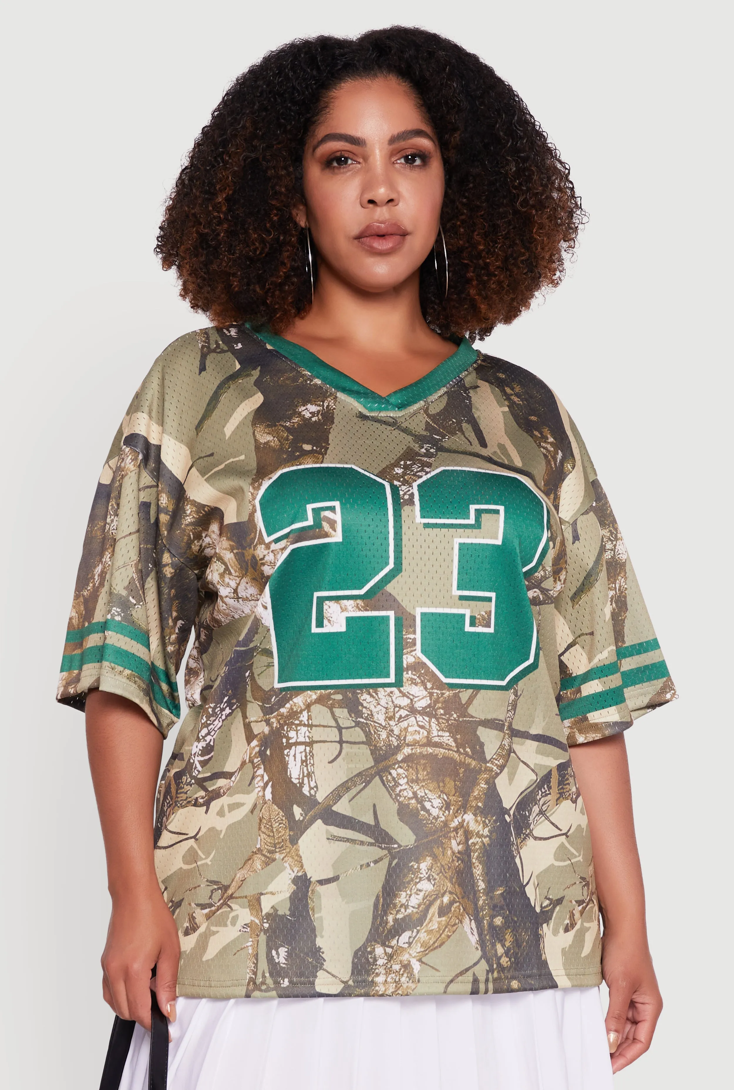 Plus Size Tree Camo 23 Graphic Football Jersey sold by Rainbow product image thumbnail 2