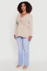 Plus Size Twist Front Long Sleeve Blouse sold by Rainbow