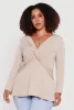 Plus Size Twist Front Long Sleeve Blouse sold by Rainbow