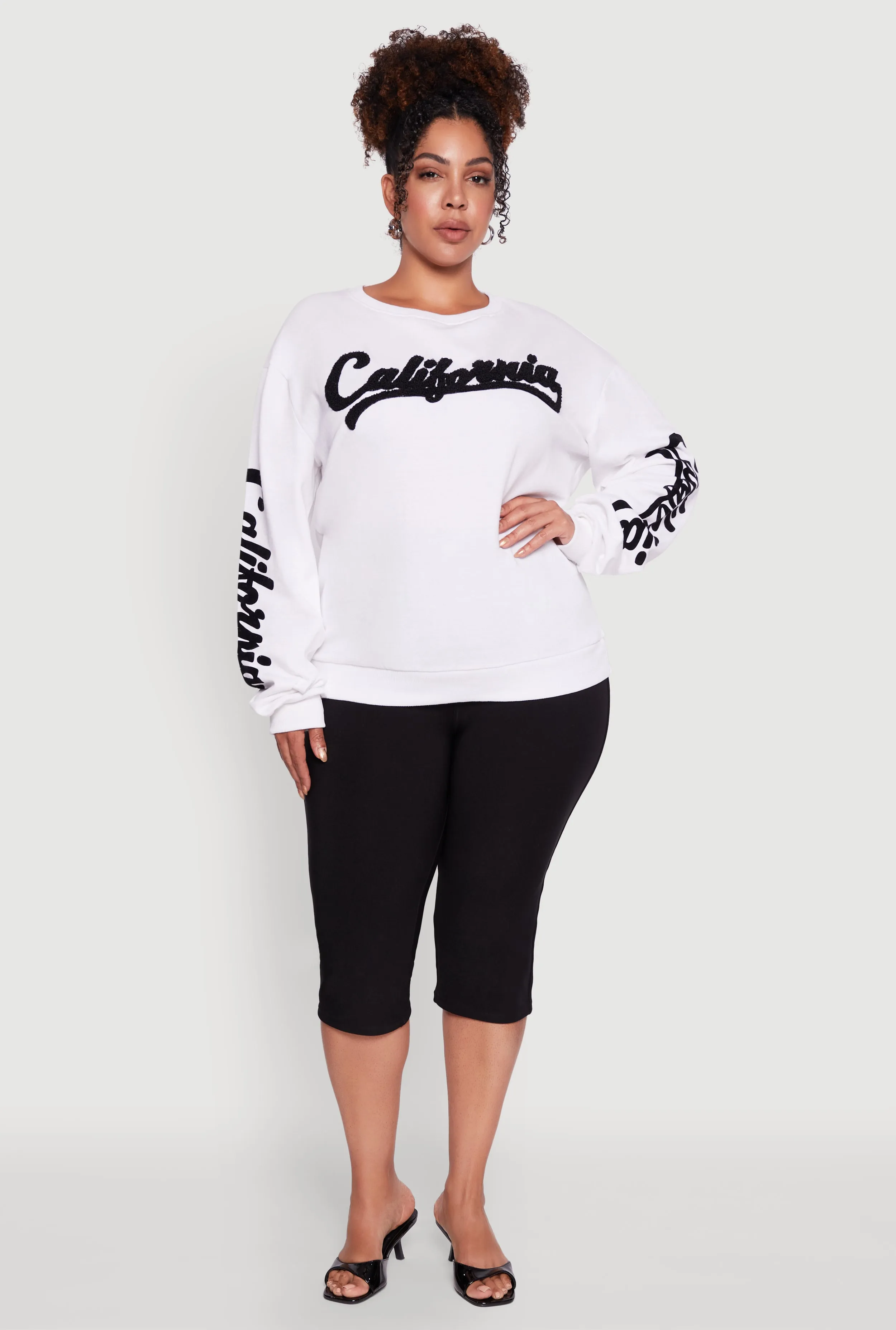 Plus Size Chenille California Pullover Sweatshirt sold by Rainbow