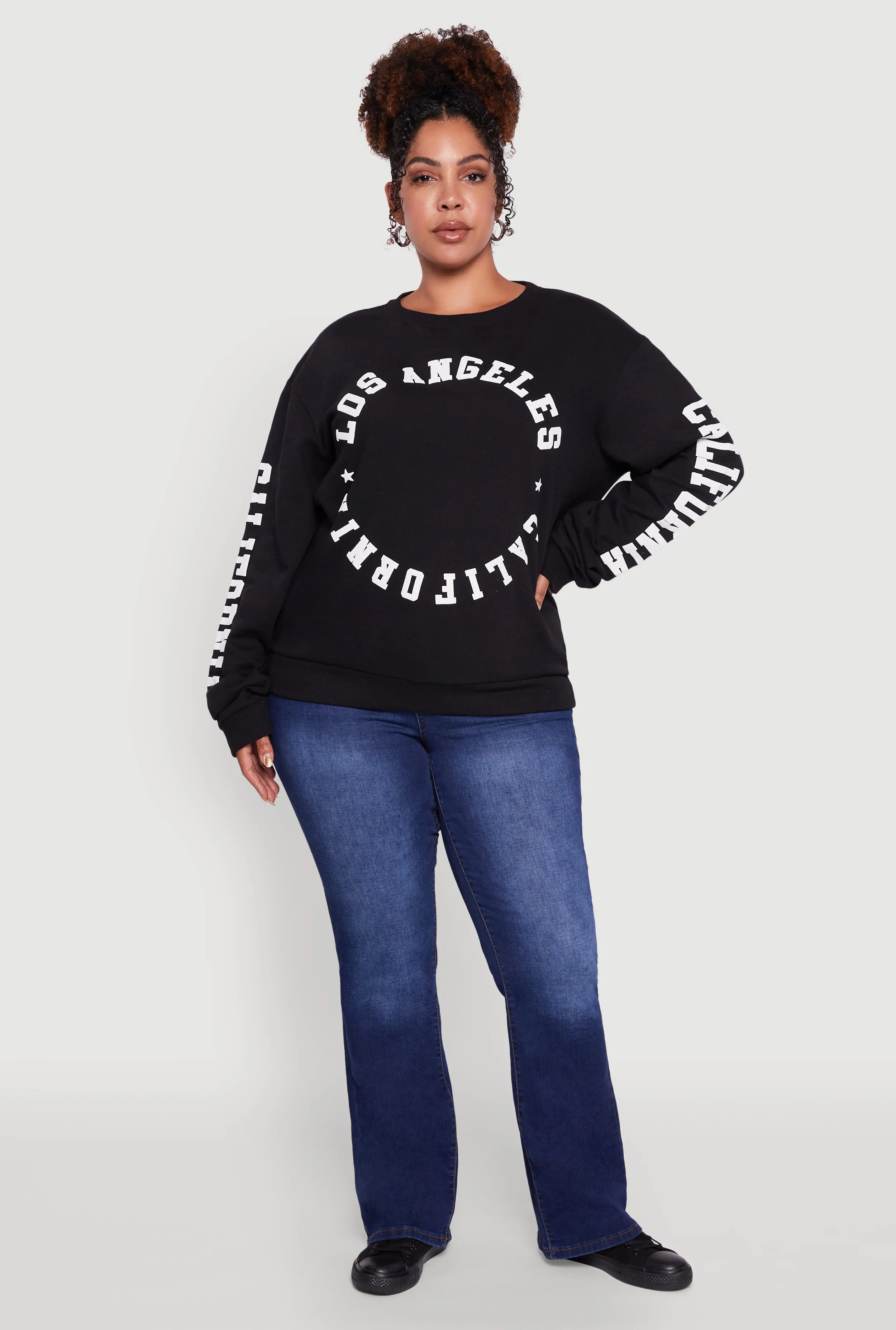 Plus Size Los Angeles California Fleece Pullover Sweatshirt sold by Rainbow