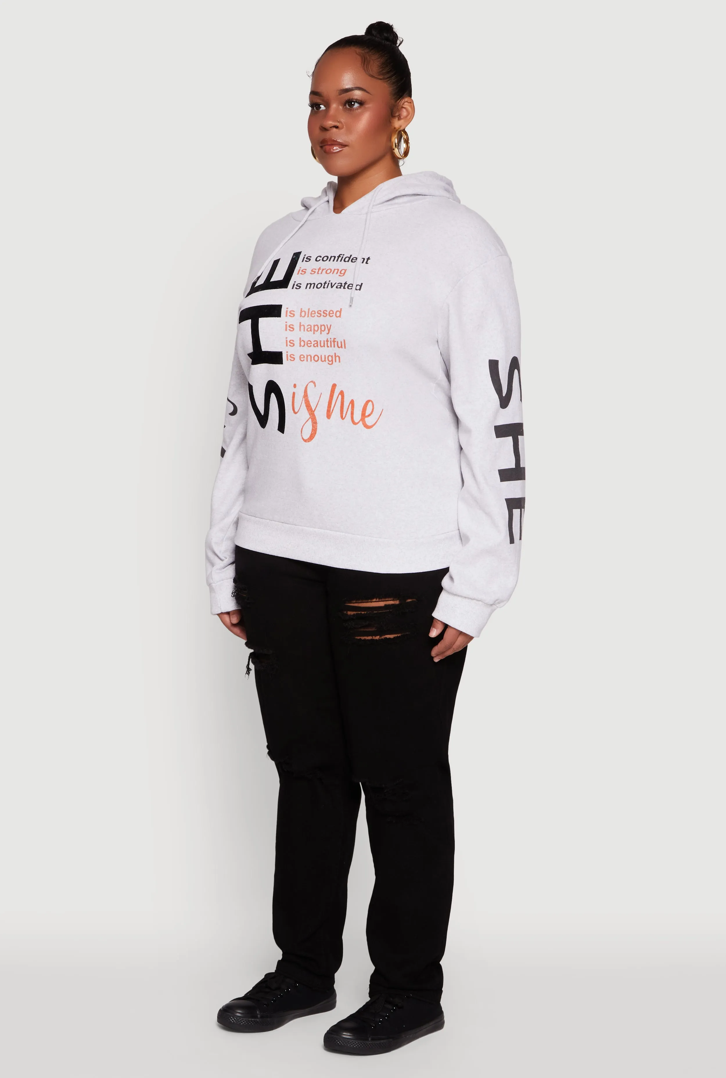 Plus Size She Is Me Graphic Pullover Hoodie sold by Rainbow product image thumbnail 5