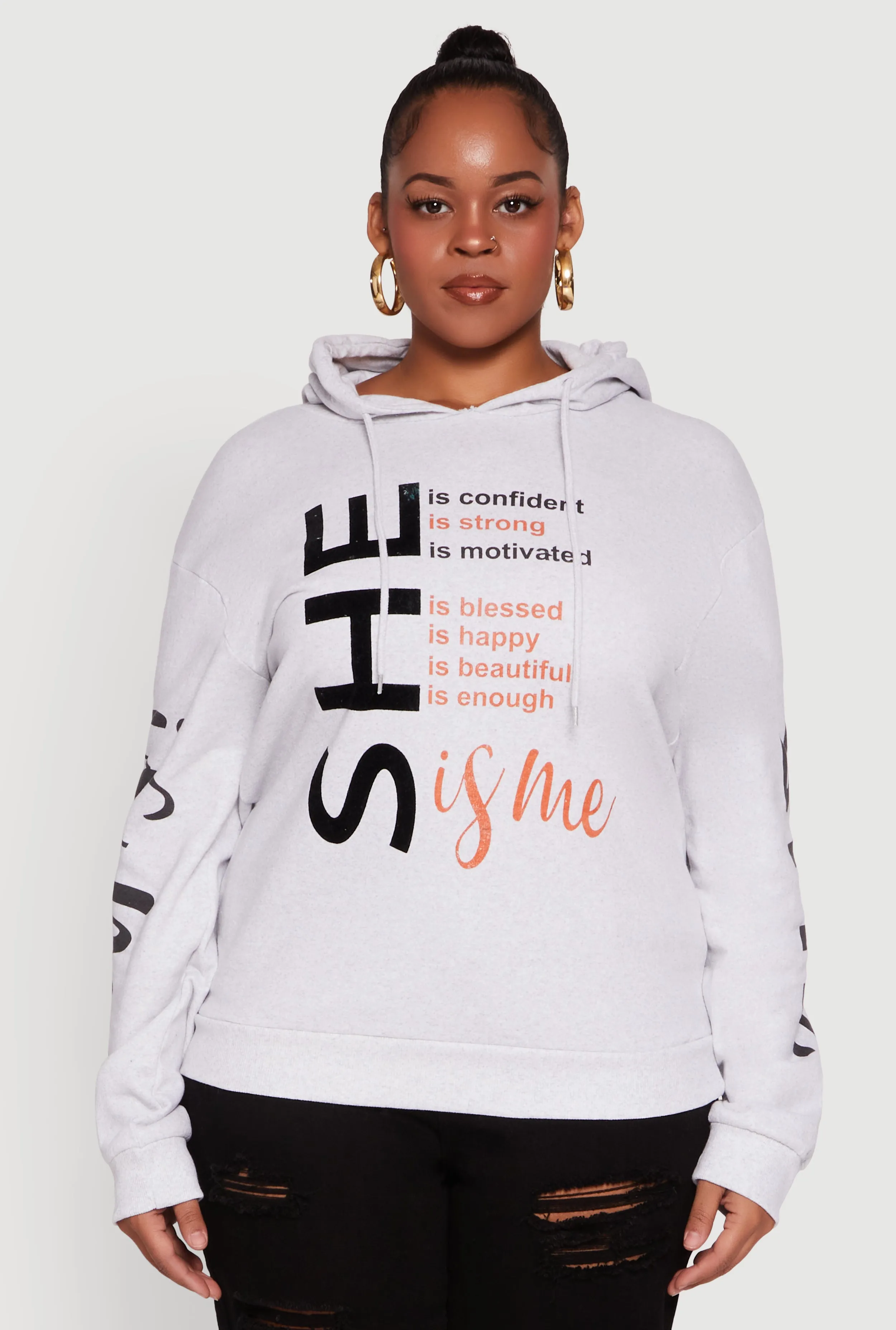 Plus Size She Is Me Graphic Pullover Hoodie sold by Rainbow product image thumbnail 2