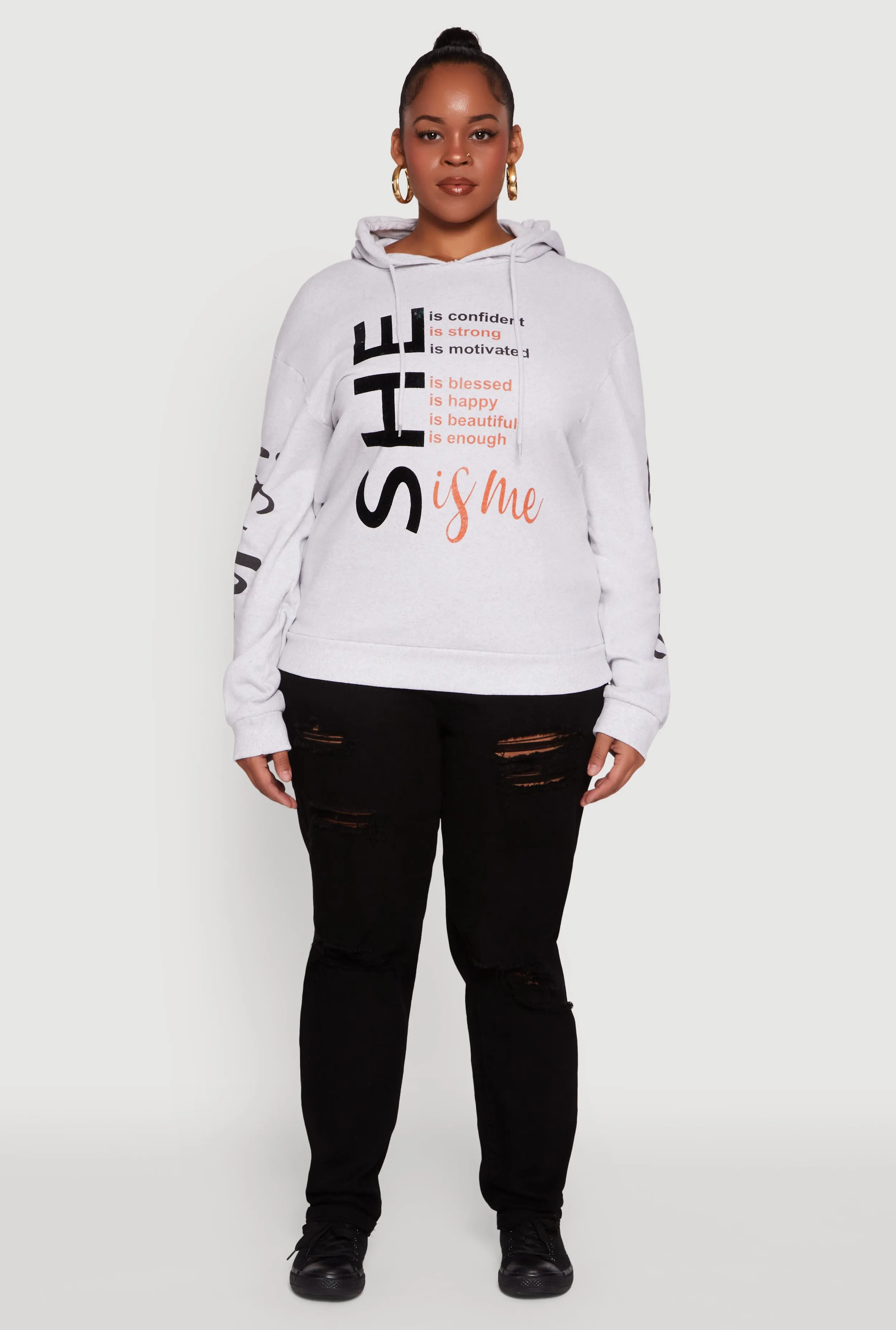 Plus Size She Is Me Graphic Pullover Hoodie sold by Rainbow product image thumbnail 3