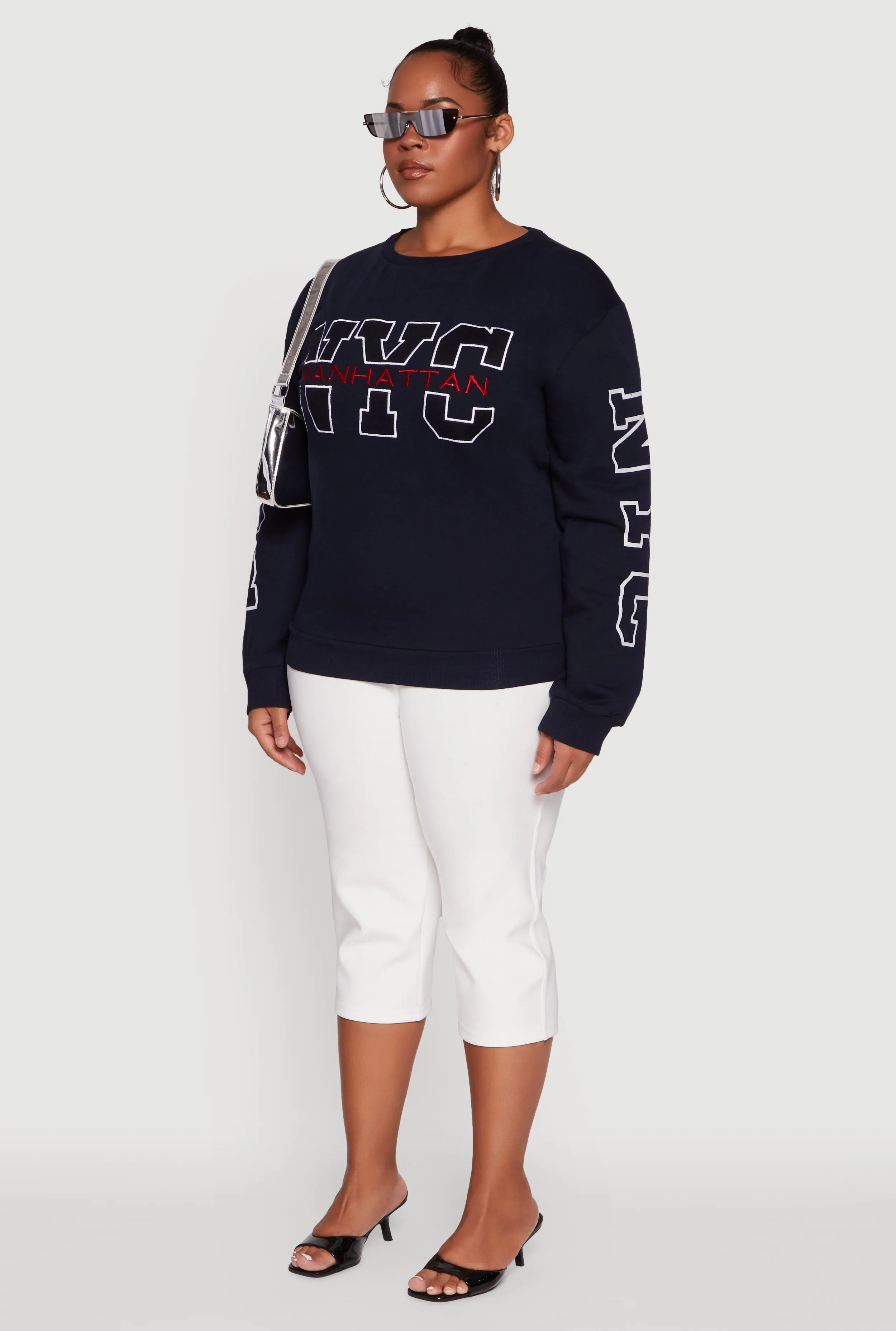 Plus Size NYC Manhattan Embroidered Graphic Sweatshirt sold by Rainbow product image thumbnail 5