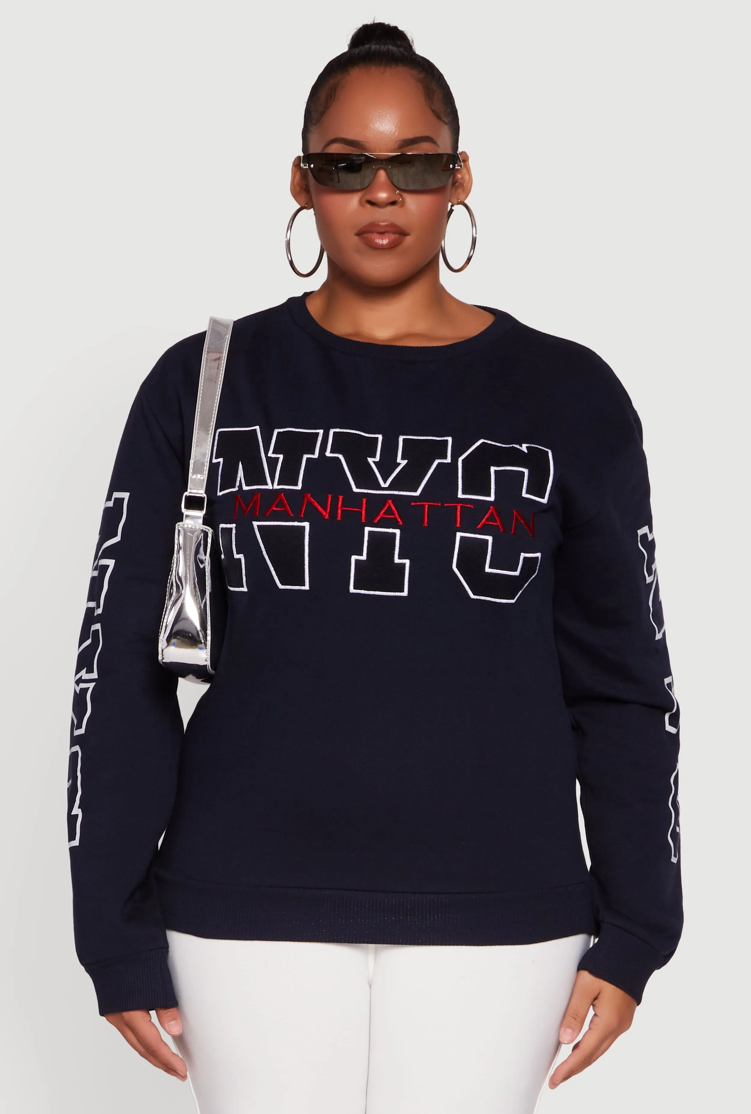 Plus Size NYC Manhattan Embroidered Graphic Sweatshirt sold by Rainbow product image thumbnail 2